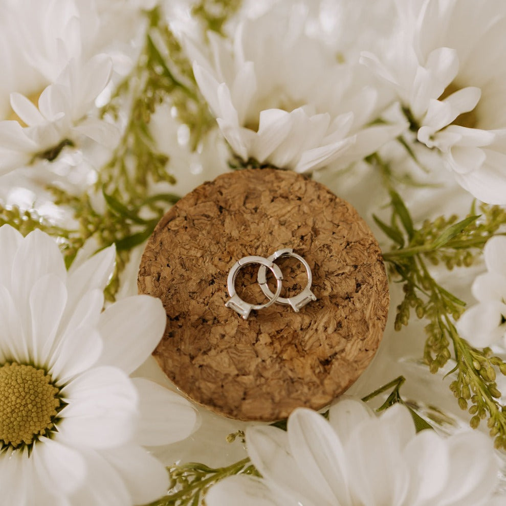 Sophie Baguette Diamond Mini Hoops - WonderingCloth