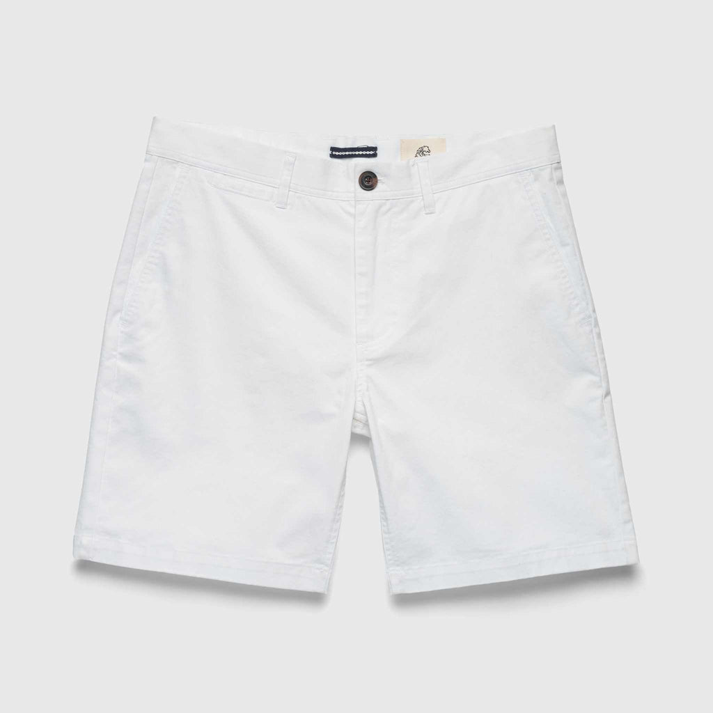 Andrew 7.5" Stretch Twill Short - Brilliant White - WonderingCloth