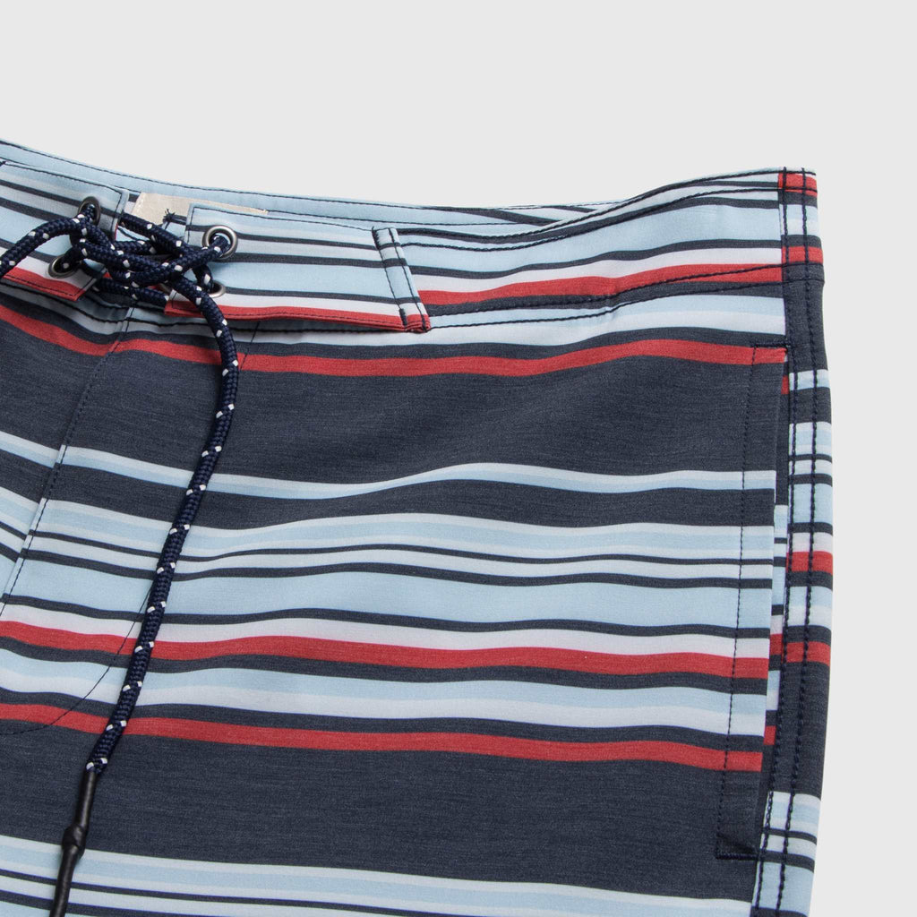 Duke 7.25” Stripe Boardshort - Navy Combo - WonderingCloth