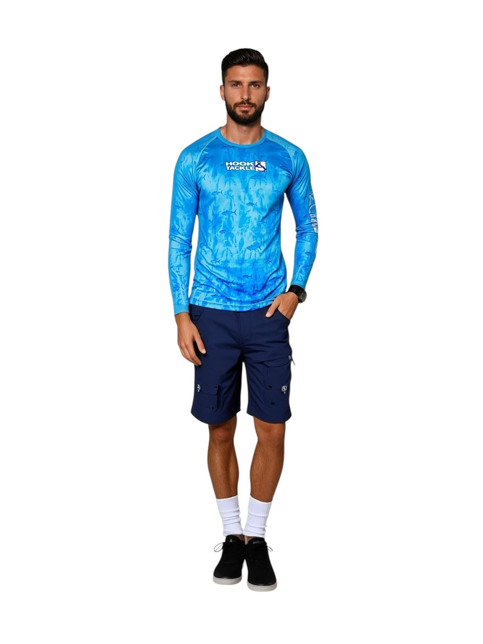 Men's Tuna Texture L/S UV Fishing Shirt - WonderingCloth