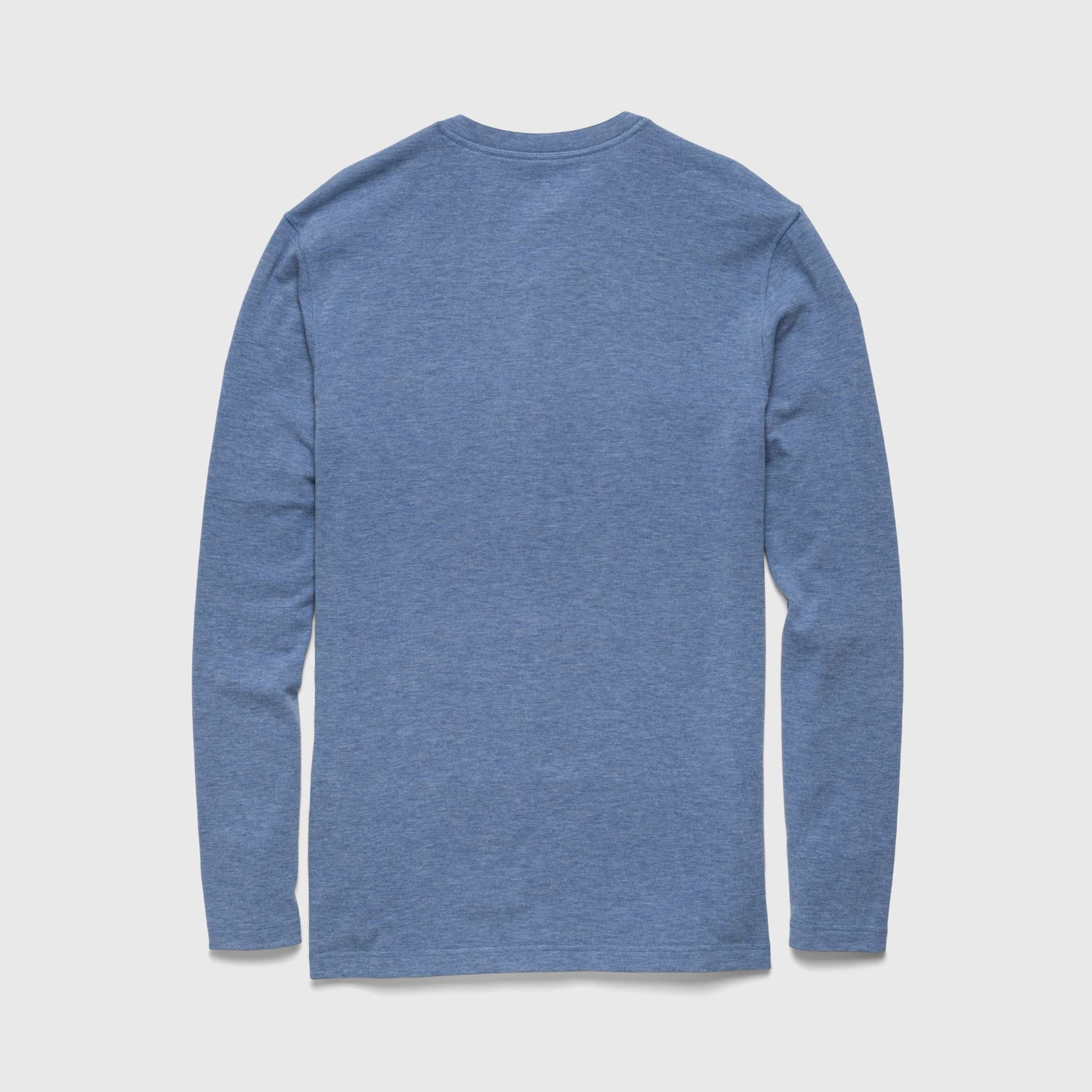 Sean Ultra Soft Classic Henley - Blue Heather - WonderingCloth