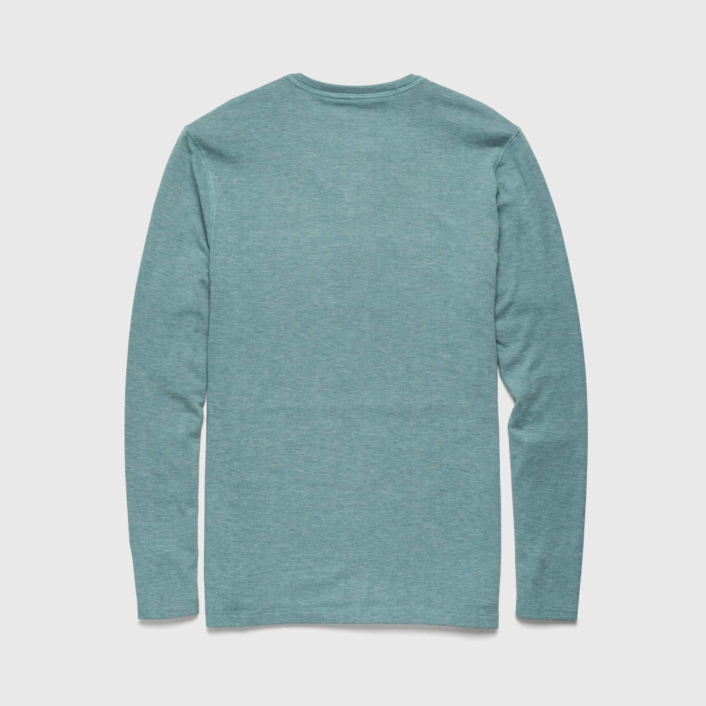 Sean Ultra Soft Classic Henley - Aqua Heather - WonderingCloth