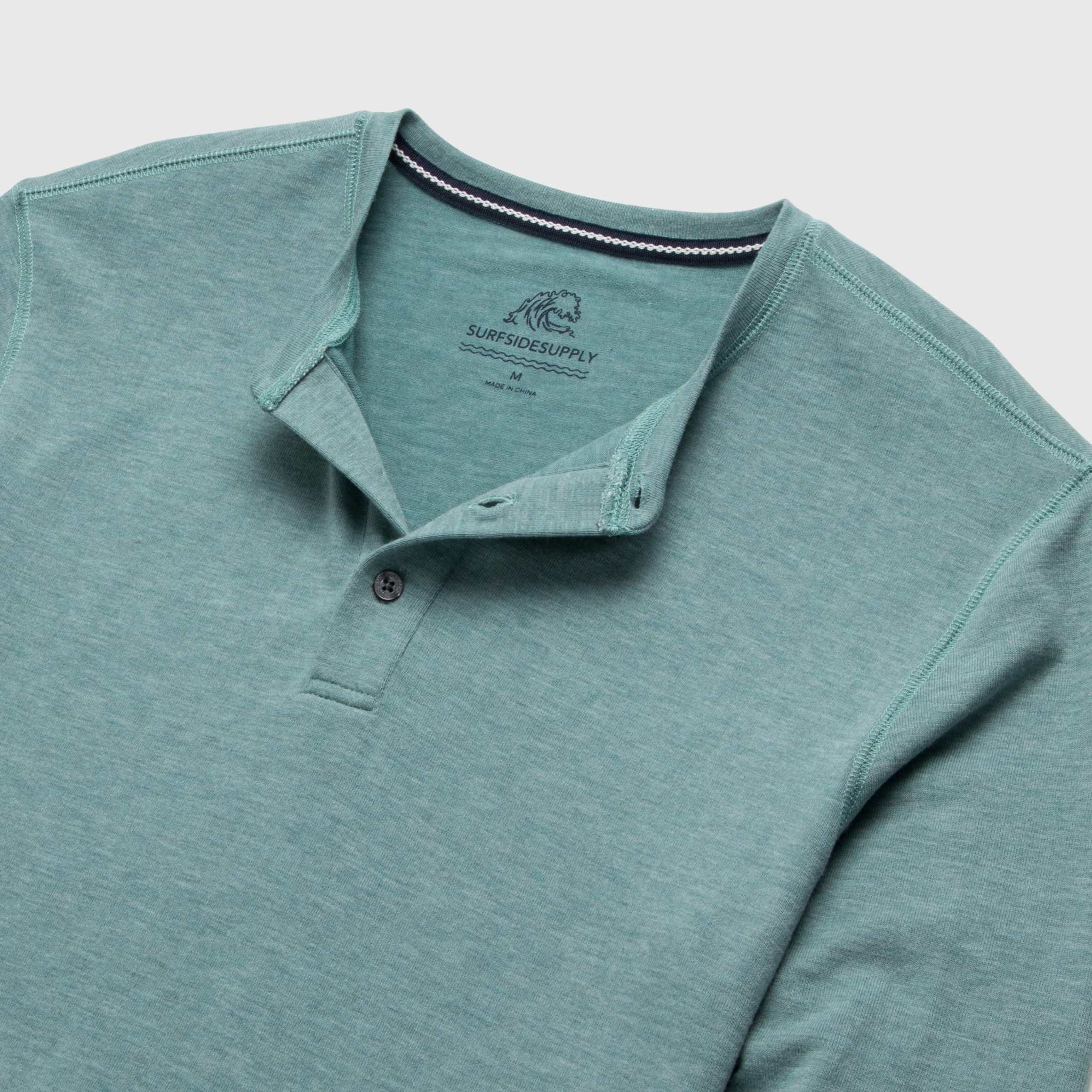 Sean Ultra Soft Classic Henley - Aqua Heather - WonderingCloth