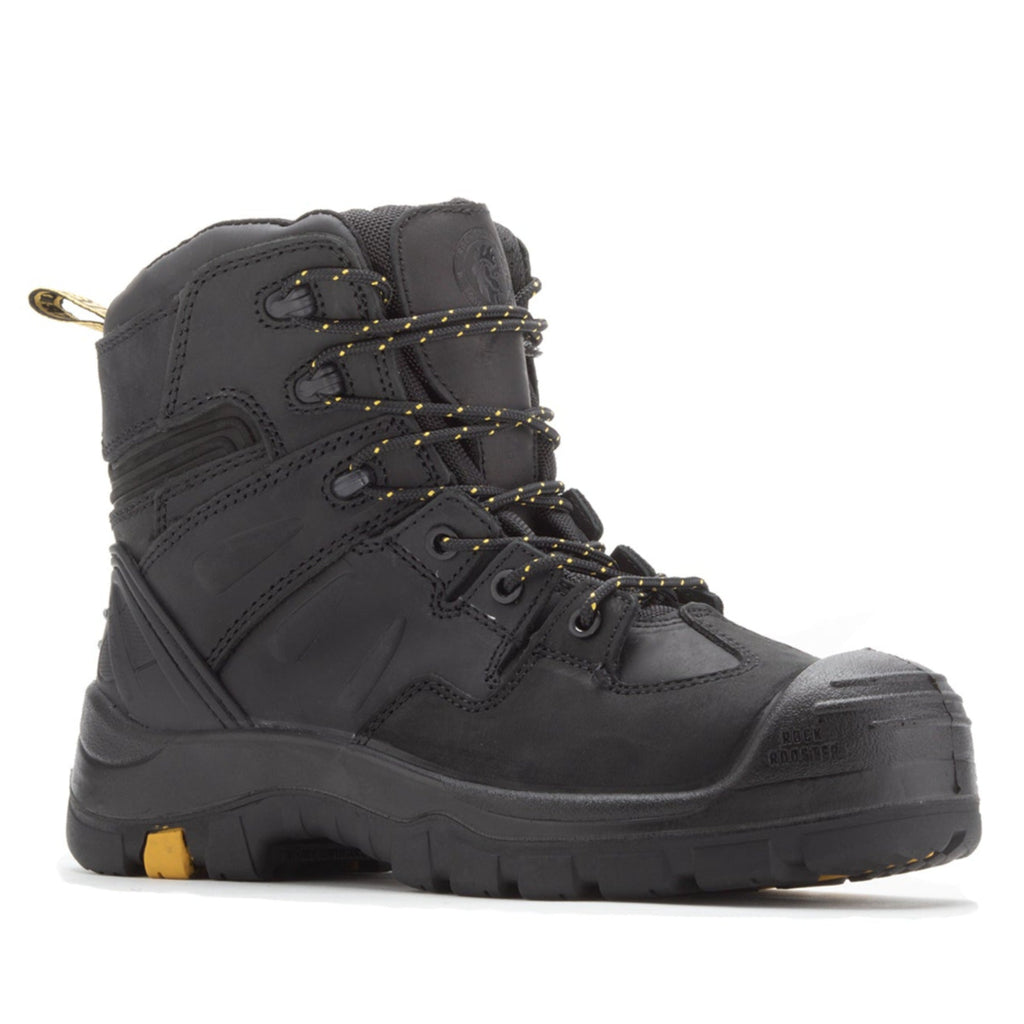 ROCKROOSTER Woodland Black 6 inch Composite Toe Leather Work Boots AK609 - WonderingCloth