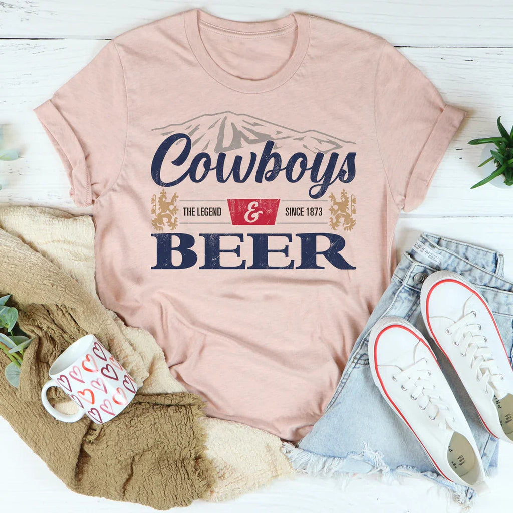 Cowboys & Beer Tee - WonderingCloth