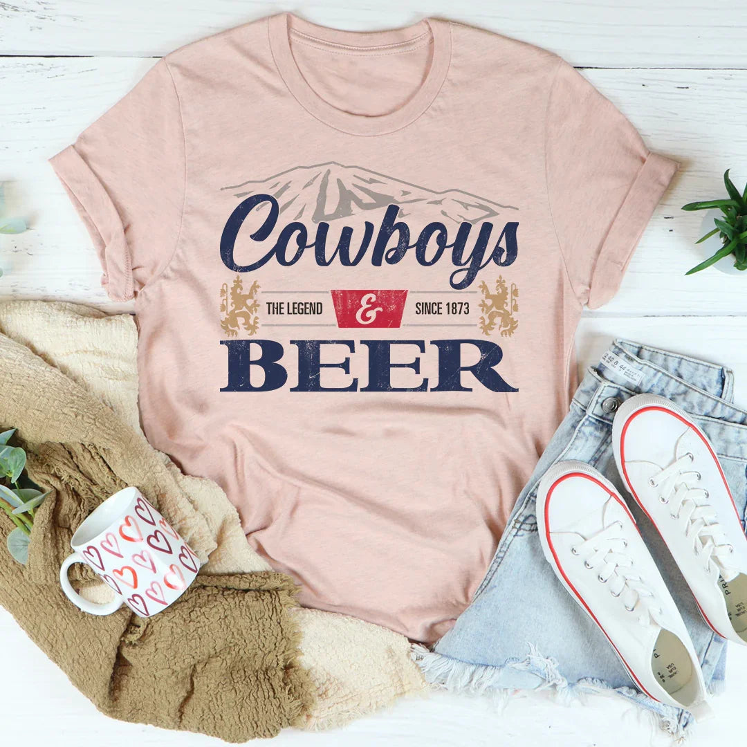 Cowboys & Beer Tee - WonderingCloth