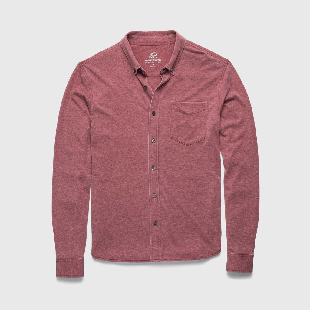 Anthony Burnout Shirt - Red Syrah - WonderingCloth