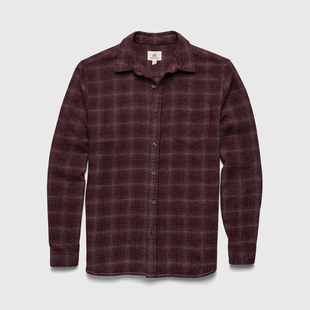 Brian Brushed Plaid Shirt - Cabernet Heather - WonderingCloth
