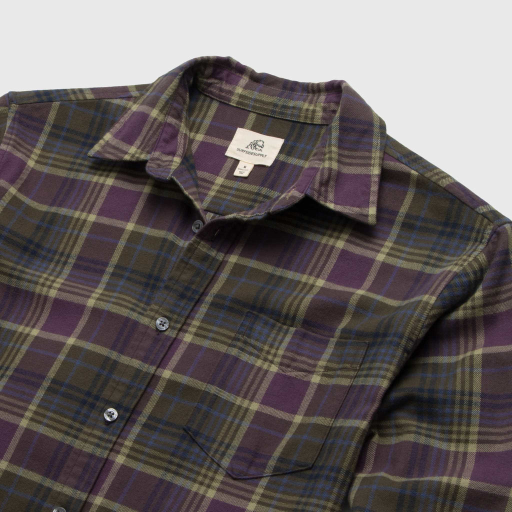 Brian Flannel Plaid Shirt - Grape Combo - WonderingCloth