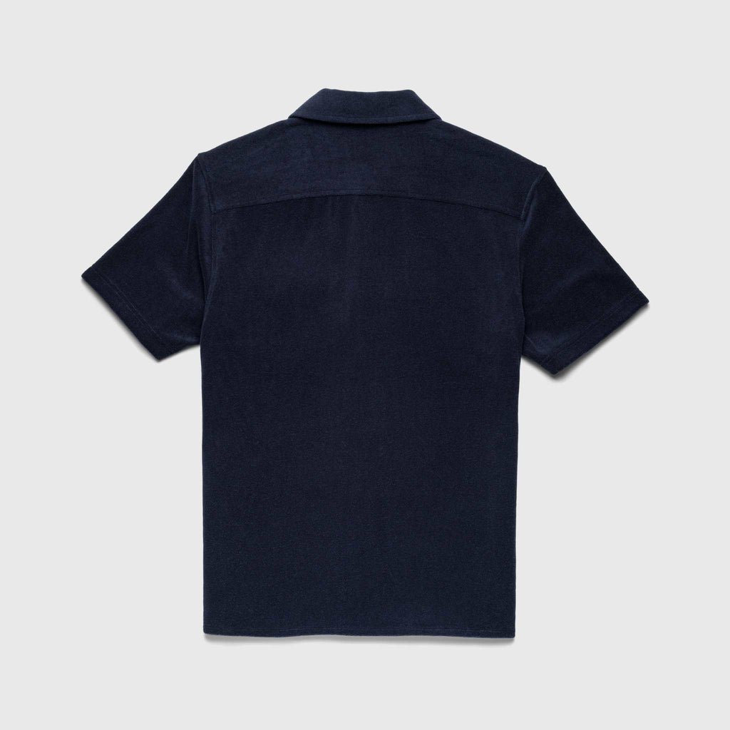 Mariner Terry Camp Collar Shirt - Navy Blazer - WonderingCloth
