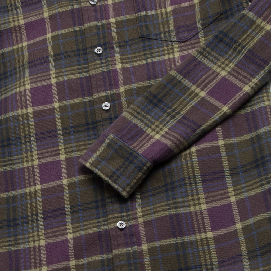 Brian Flannel Plaid Shirt - Grape Combo - WonderingCloth