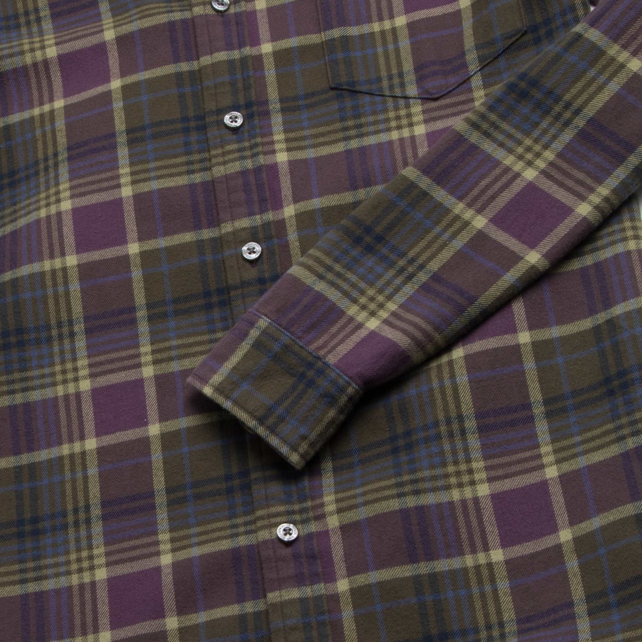 Brian Flannel Plaid Shirt - Grape Combo - WonderingCloth