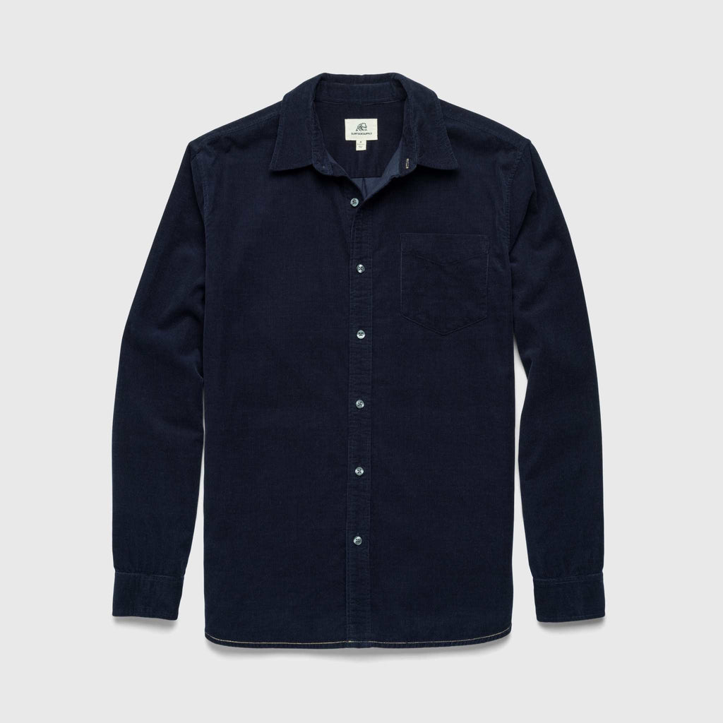 Brian Corduroy Shirt - Navy Blazer - WonderingCloth