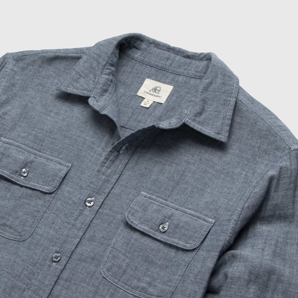 Zhu Double Gauze Shirt - Navy - WonderingCloth