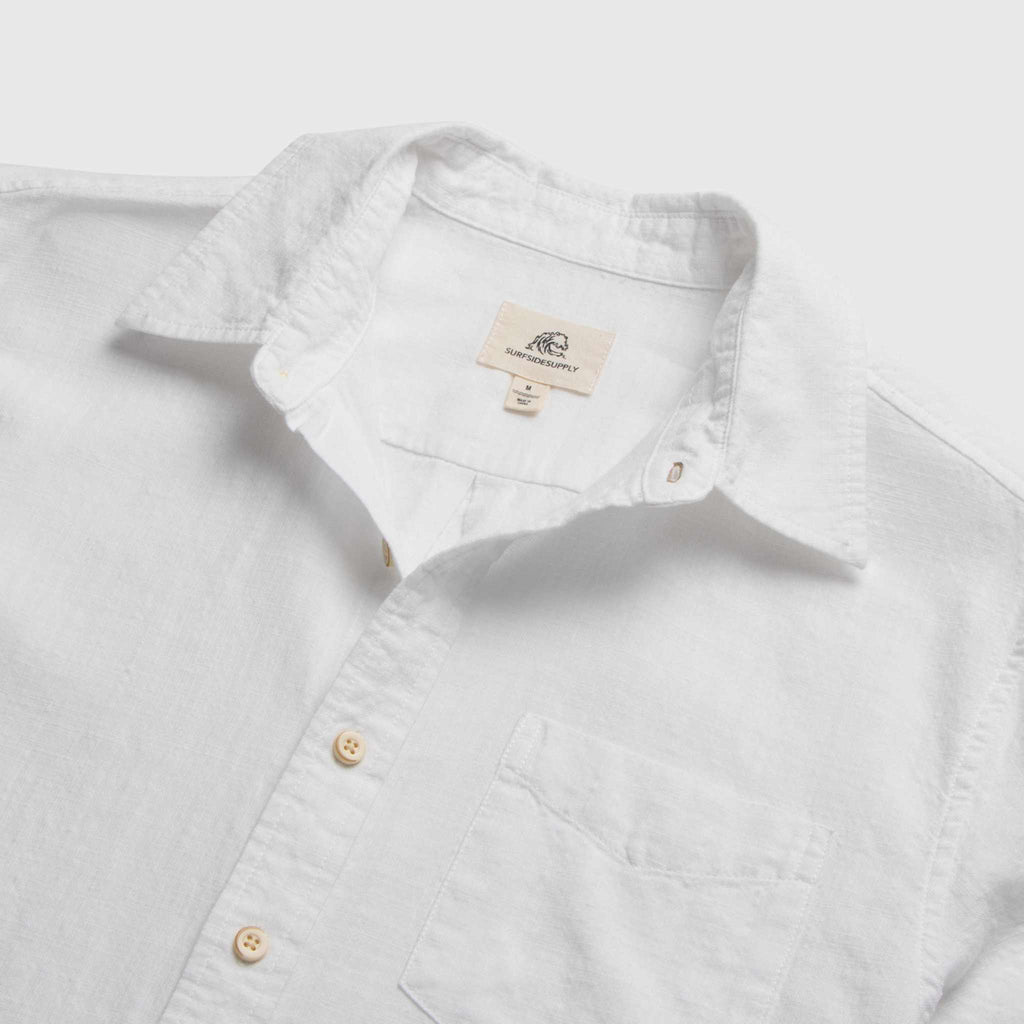 Joey Slub Island Shirt - Brilliant White - WonderingCloth