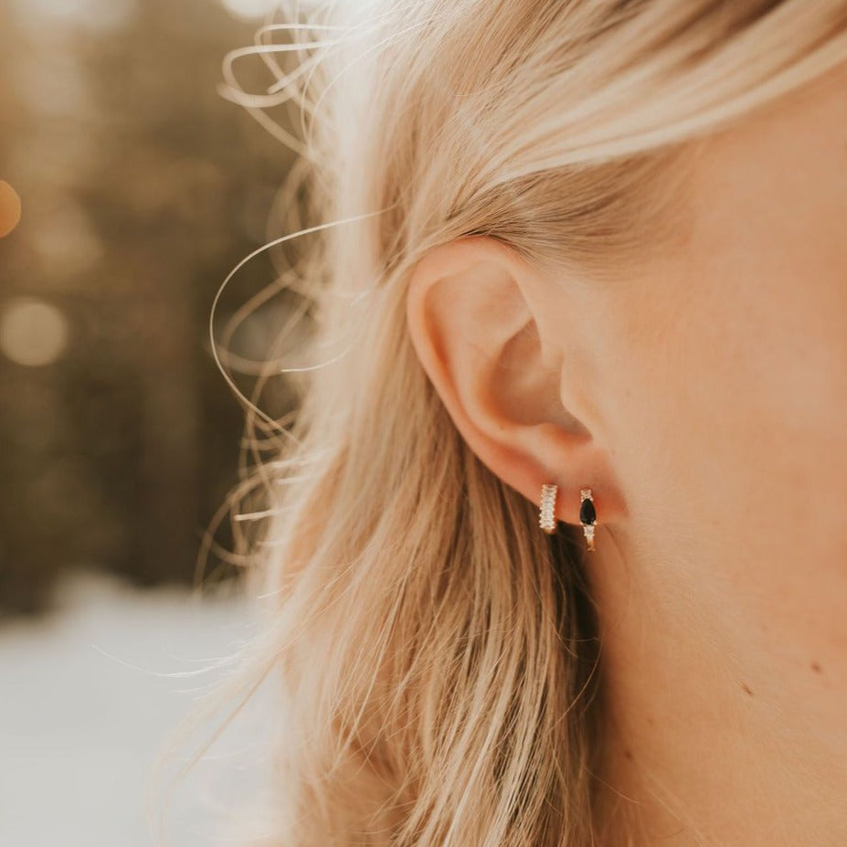 Ivy Diamond Hoops - WonderingCloth