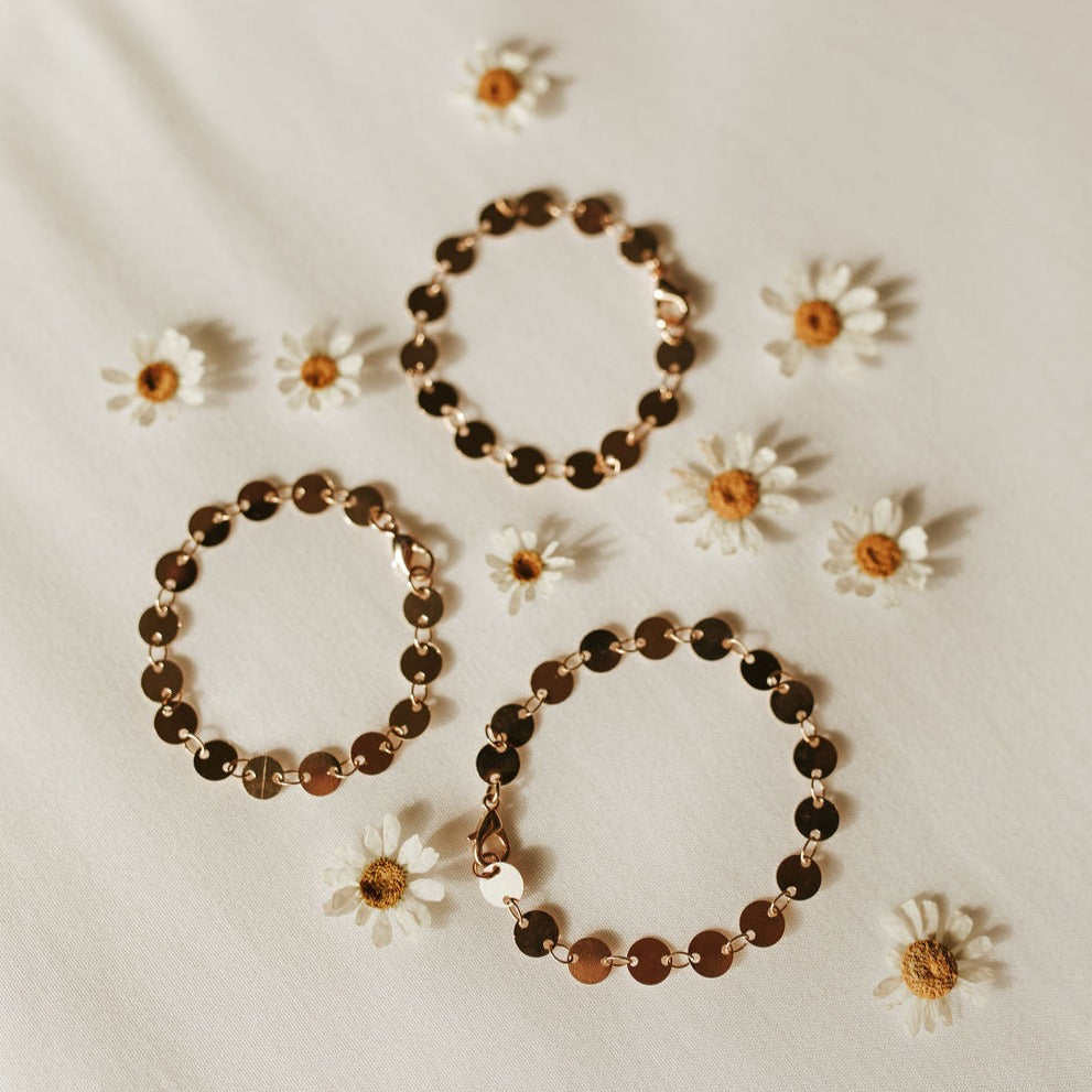 Chloe Gold Filled Coin Bracelet - WonderingCloth