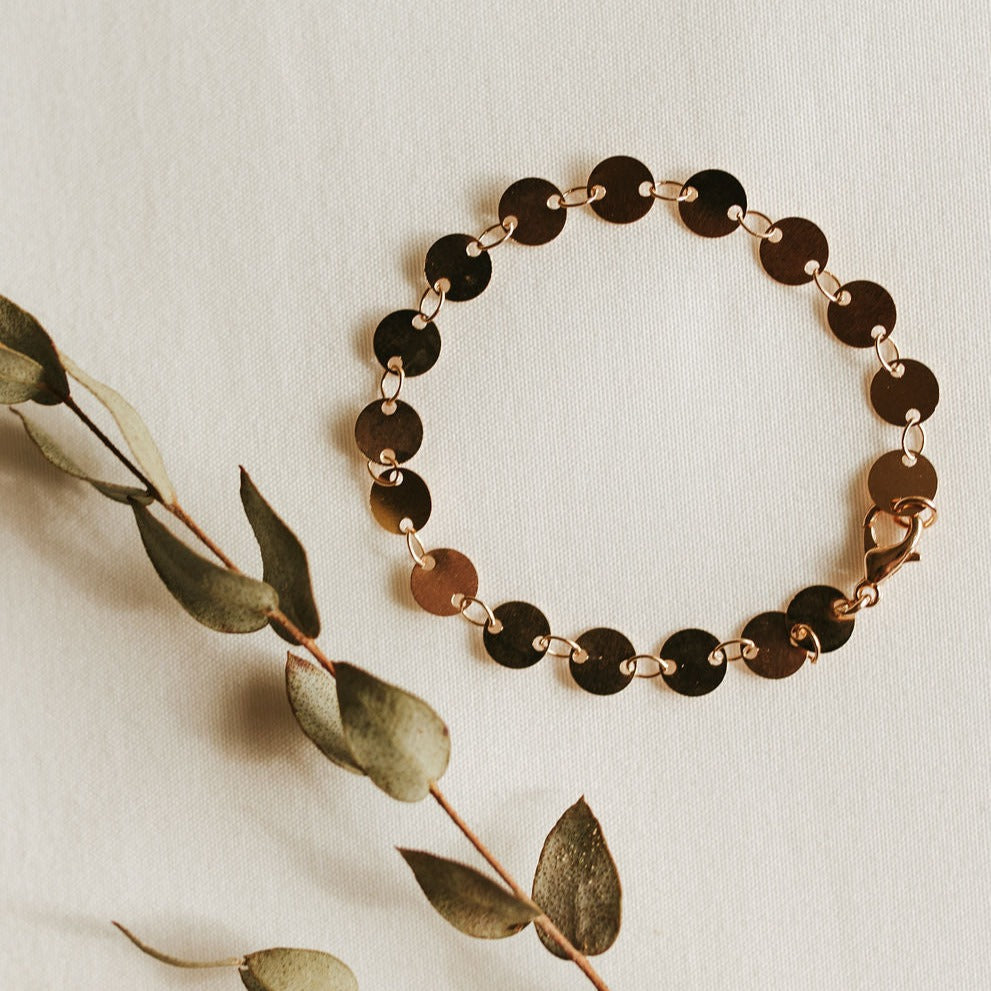 Chloe Gold Filled Coin Bracelet - WonderingCloth