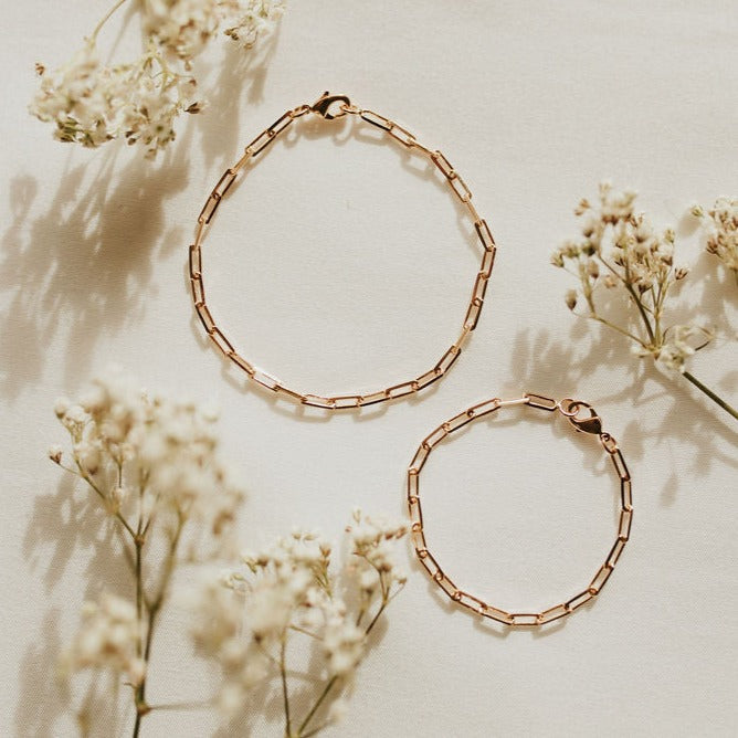 Madeline Gold Filled Paperclip Bracelet - WonderingCloth