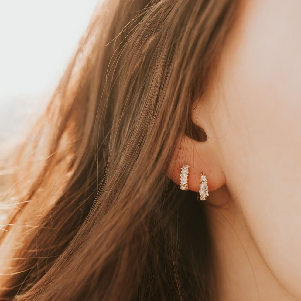 Ivy Diamond Hoops - WonderingCloth