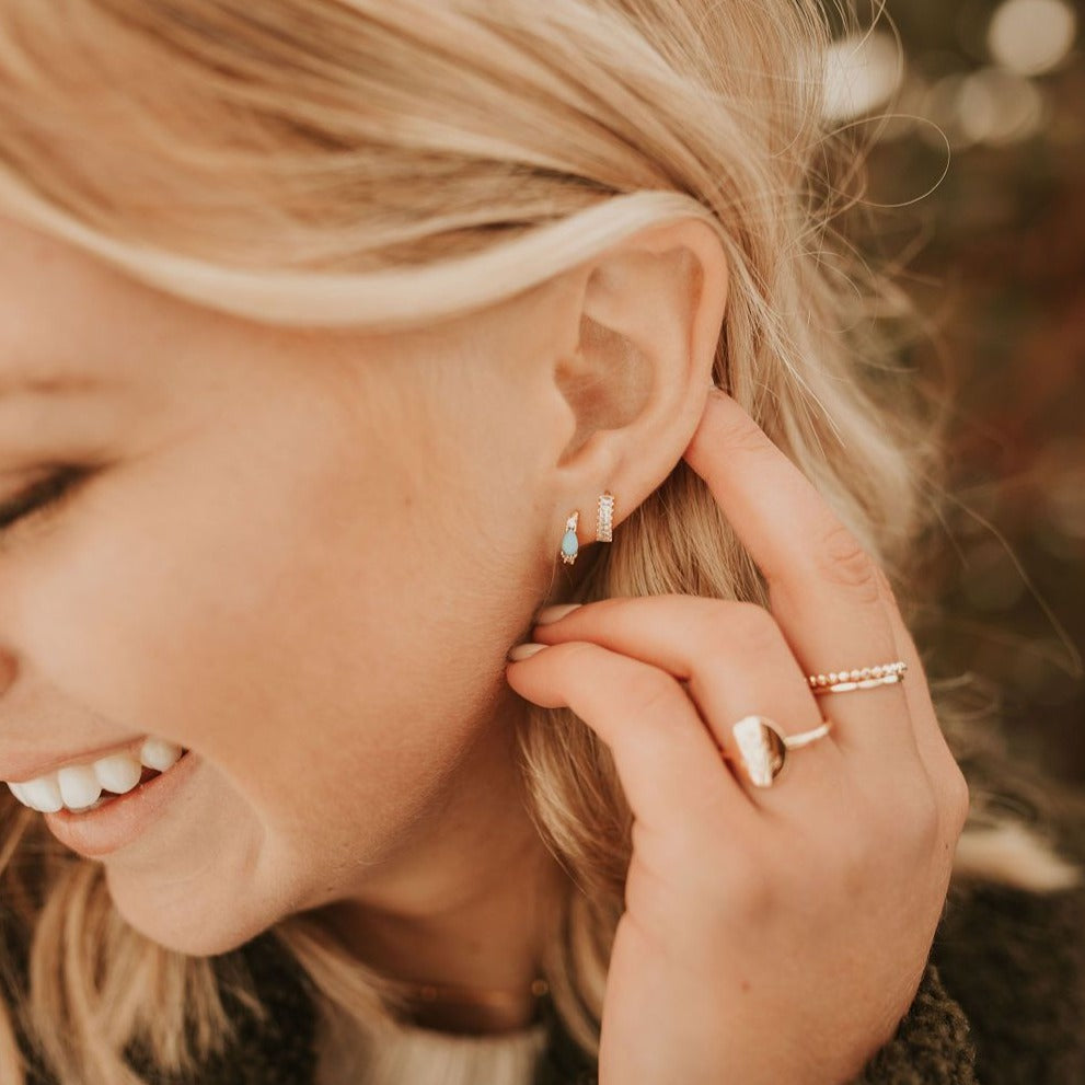 Ivy Diamond Hoops - WonderingCloth