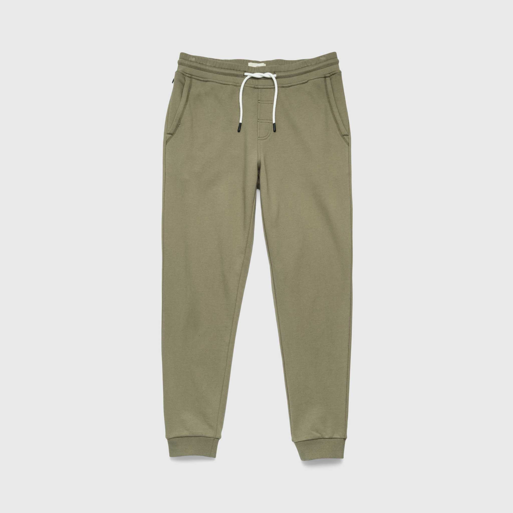 Dune Drawstring Terry Jogger - Lichen Green - WonderingCloth