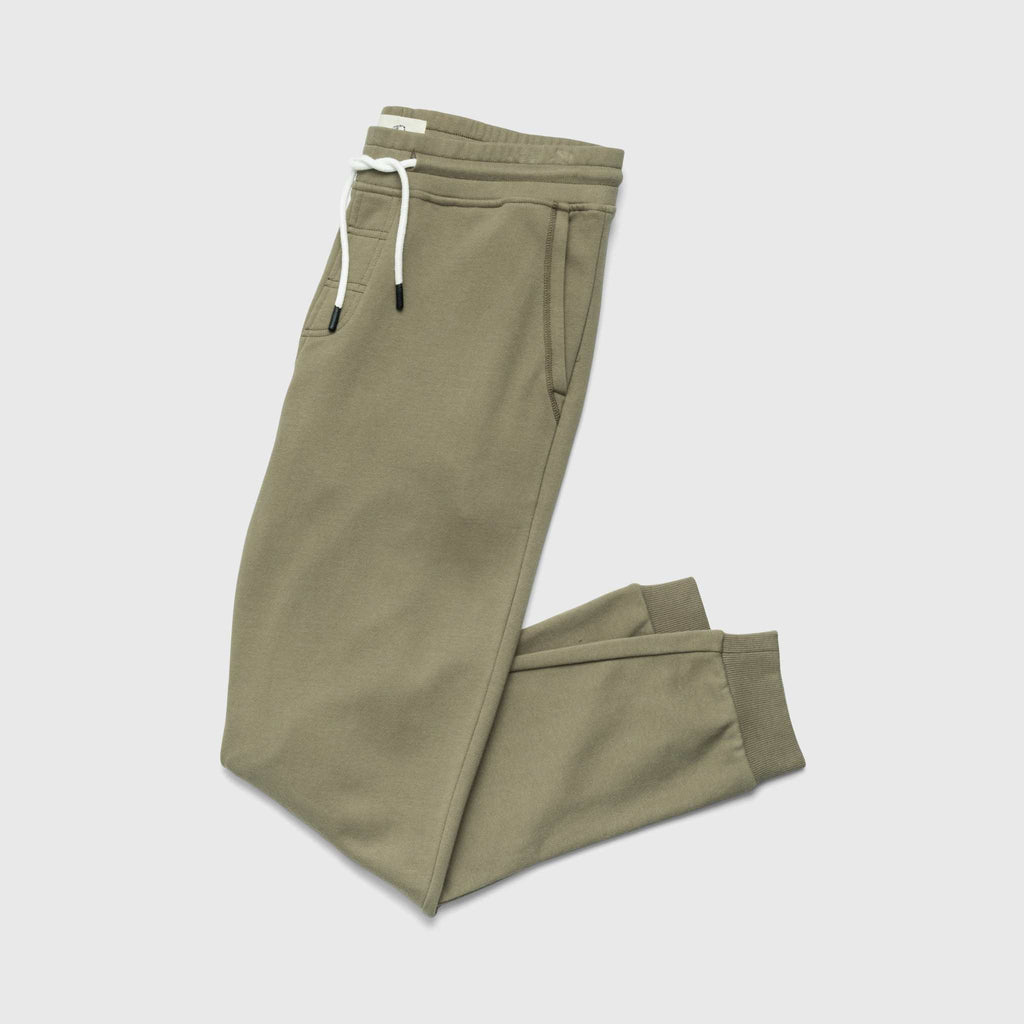 Dune Drawstring Terry Jogger - Lichen Green - WonderingCloth