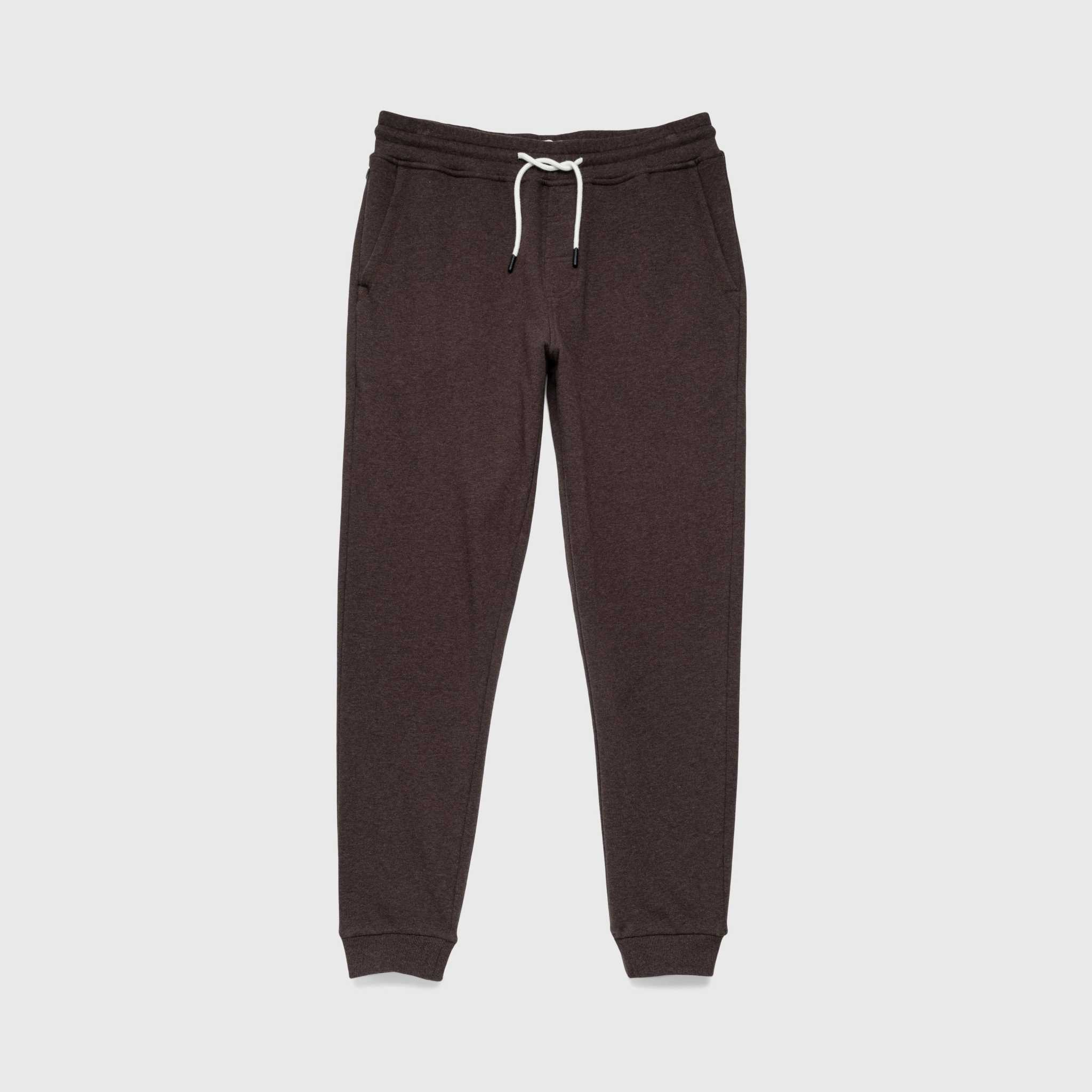 Dune Drawstring Terry Jogger - Brown Heather - WonderingCloth