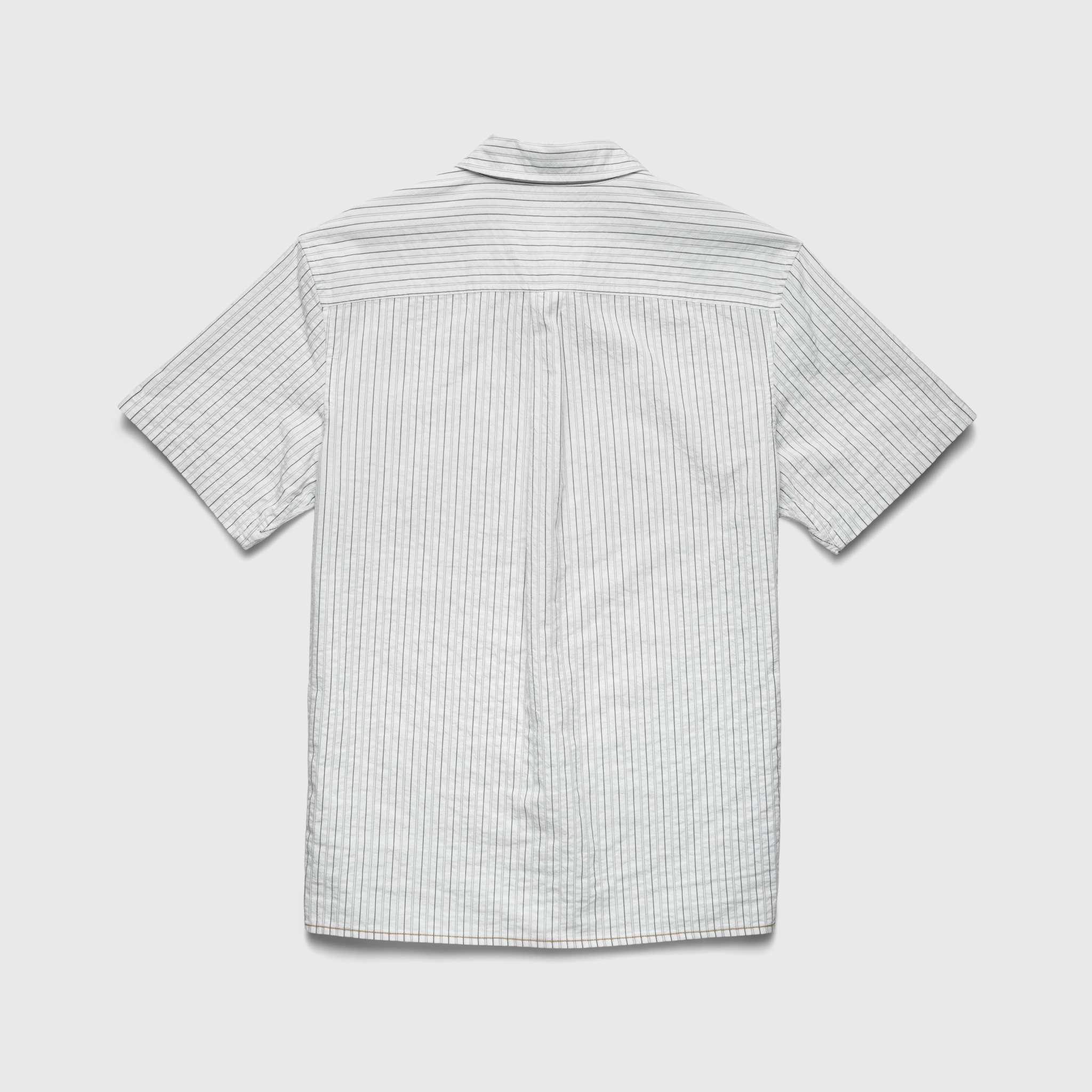 Joseph Crinkle Stripe Shirt - White Navy - WonderingCloth