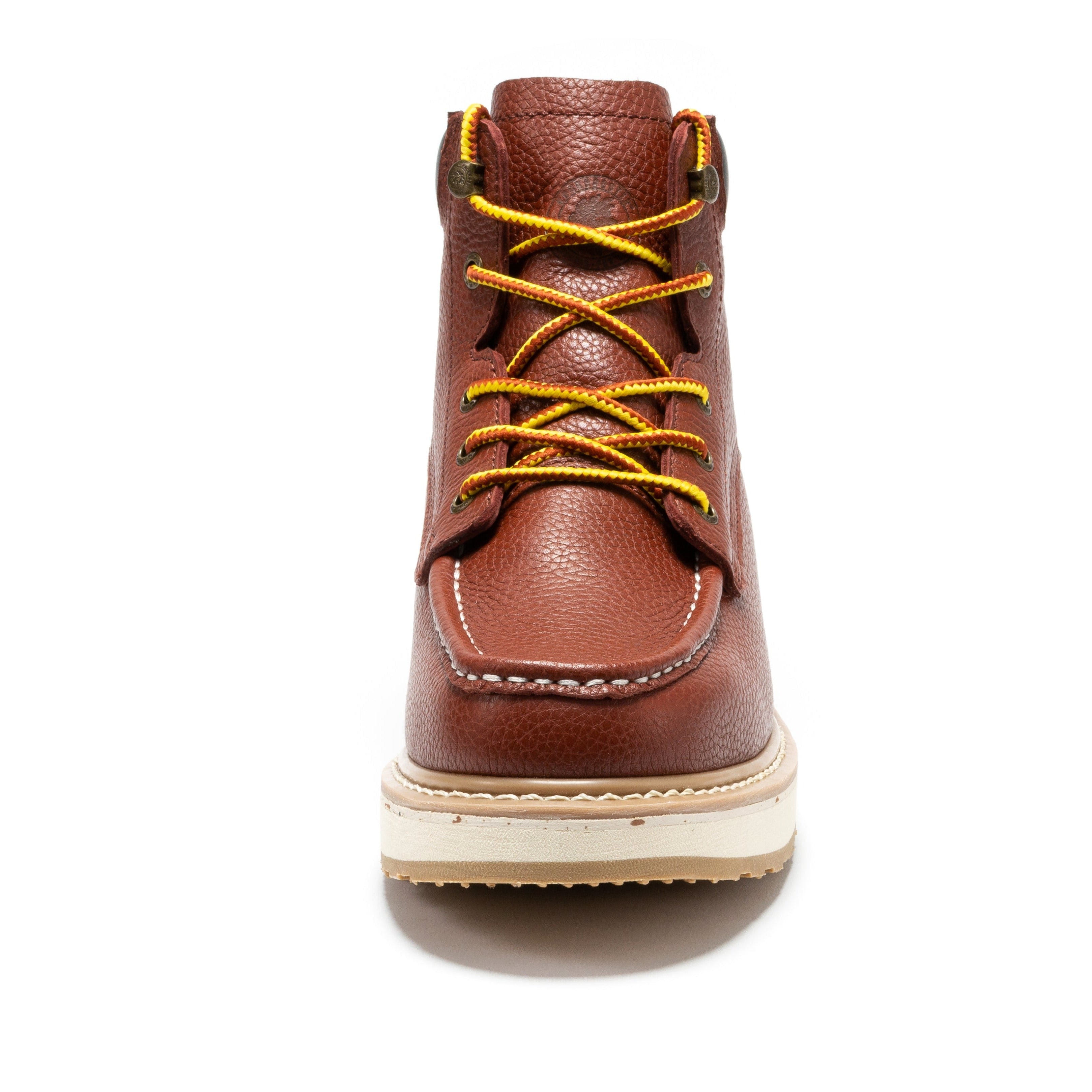 ROCKROOSTER Walker Men's 6 Inch Brown Soft Toe Wedge Work Boots SAP360 - WonderingCloth