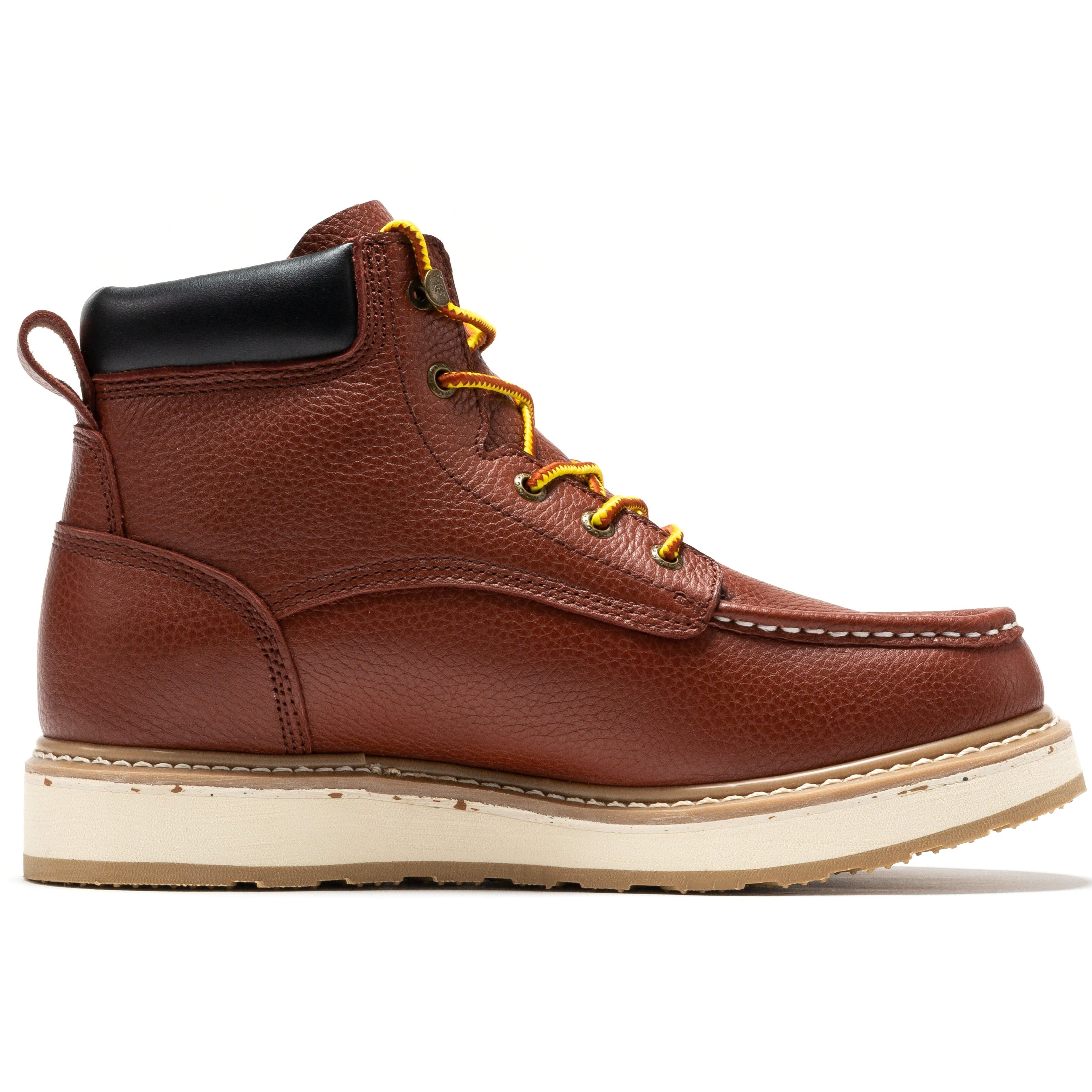 ROCKROOSTER Walker Men's 6 Inch Brown Soft Toe Wedge Work Boots SAP360 - WonderingCloth