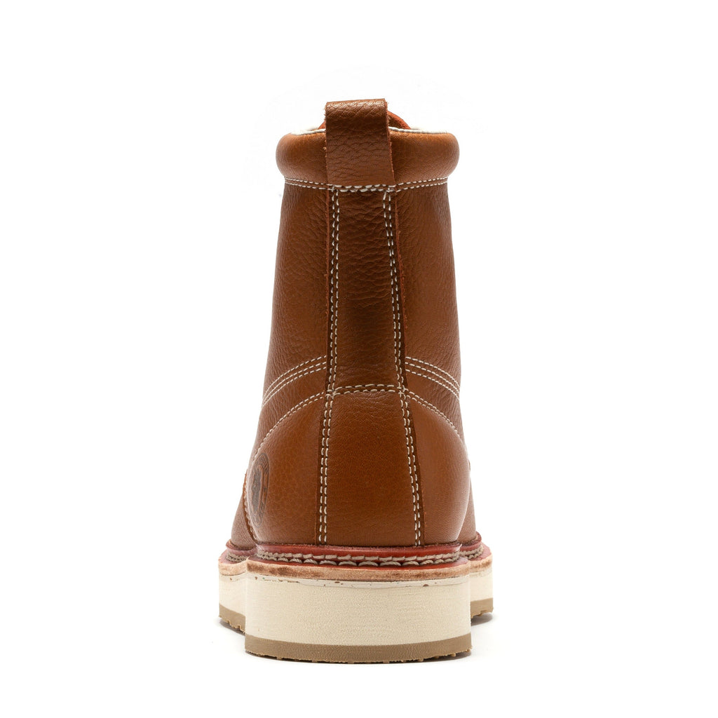 ROCKROOSTER Norwood Men's 6 inch Brown Soft Toe Wedge Work Boots SAP611 - WonderingCloth