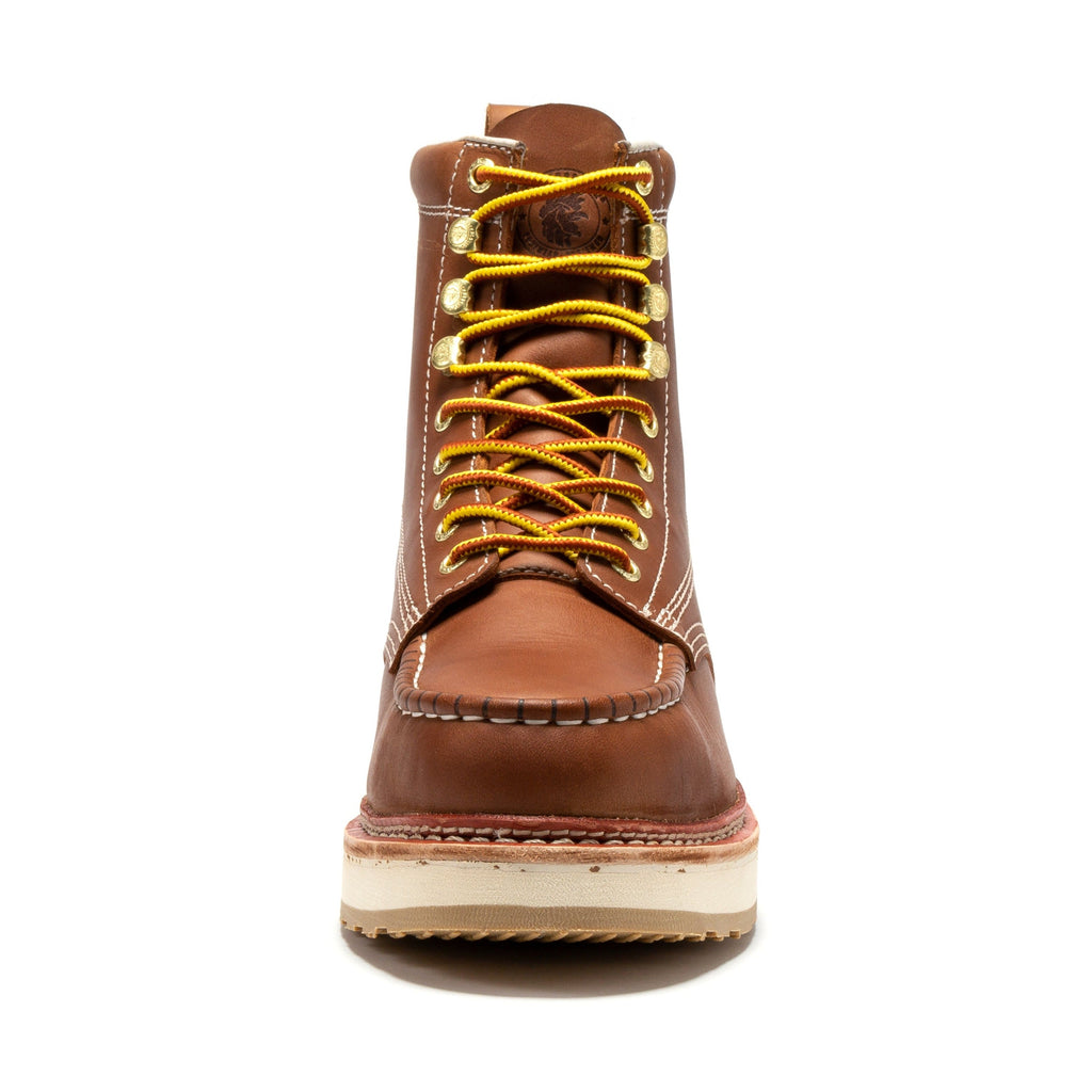 ROCKROOSTER Norwood Men's 6 inch Brown Steel Toe Wedge Work Boots SAP621 - WonderingCloth