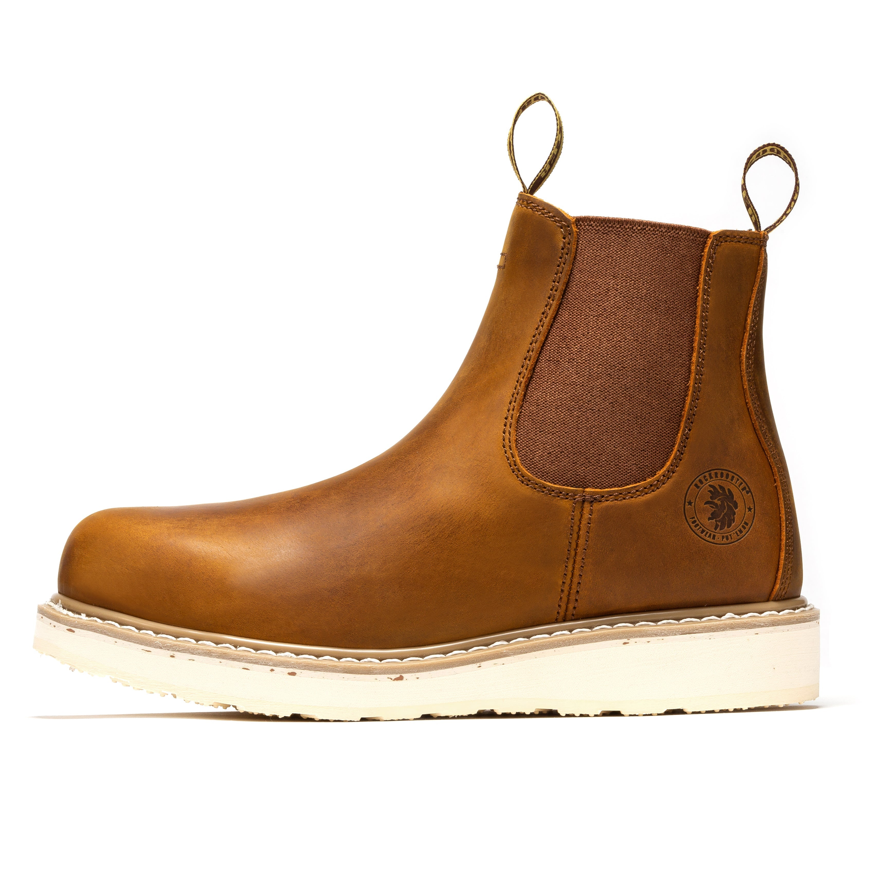 ROCKROOSTER Capitola Men's 6 inch Brown Wedge Work Boots SAP102 - WonderingCloth