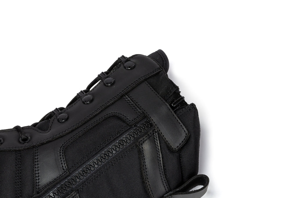 Botas Pro Black Men's 8 inch Side Zipper Rubber Sole Tactical Boots BMP110BK - WonderingCloth