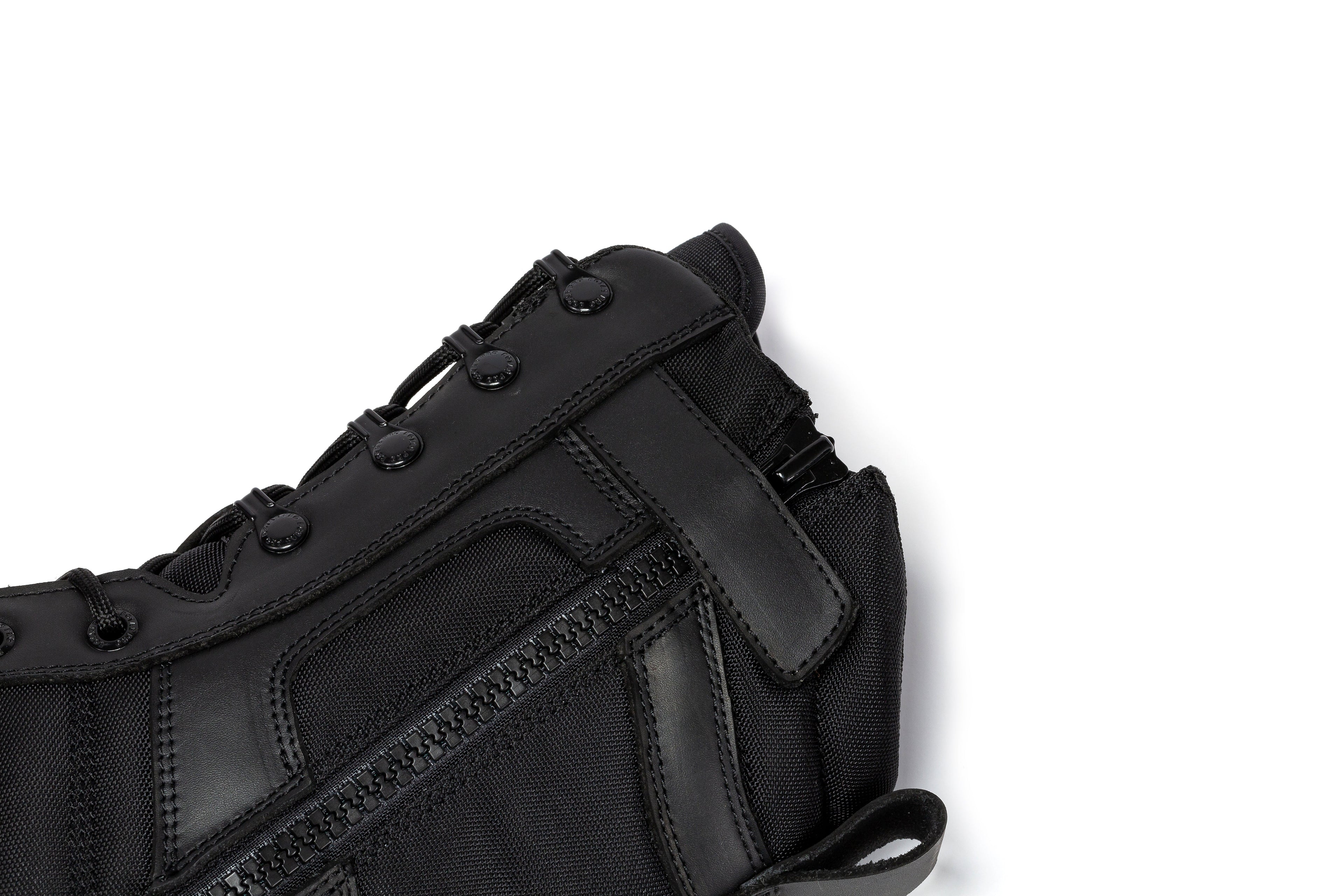 Botas Pro Black Men's 8 inch Side Zipper Rubber Sole Tactical Boots BMP110BK - WonderingCloth
