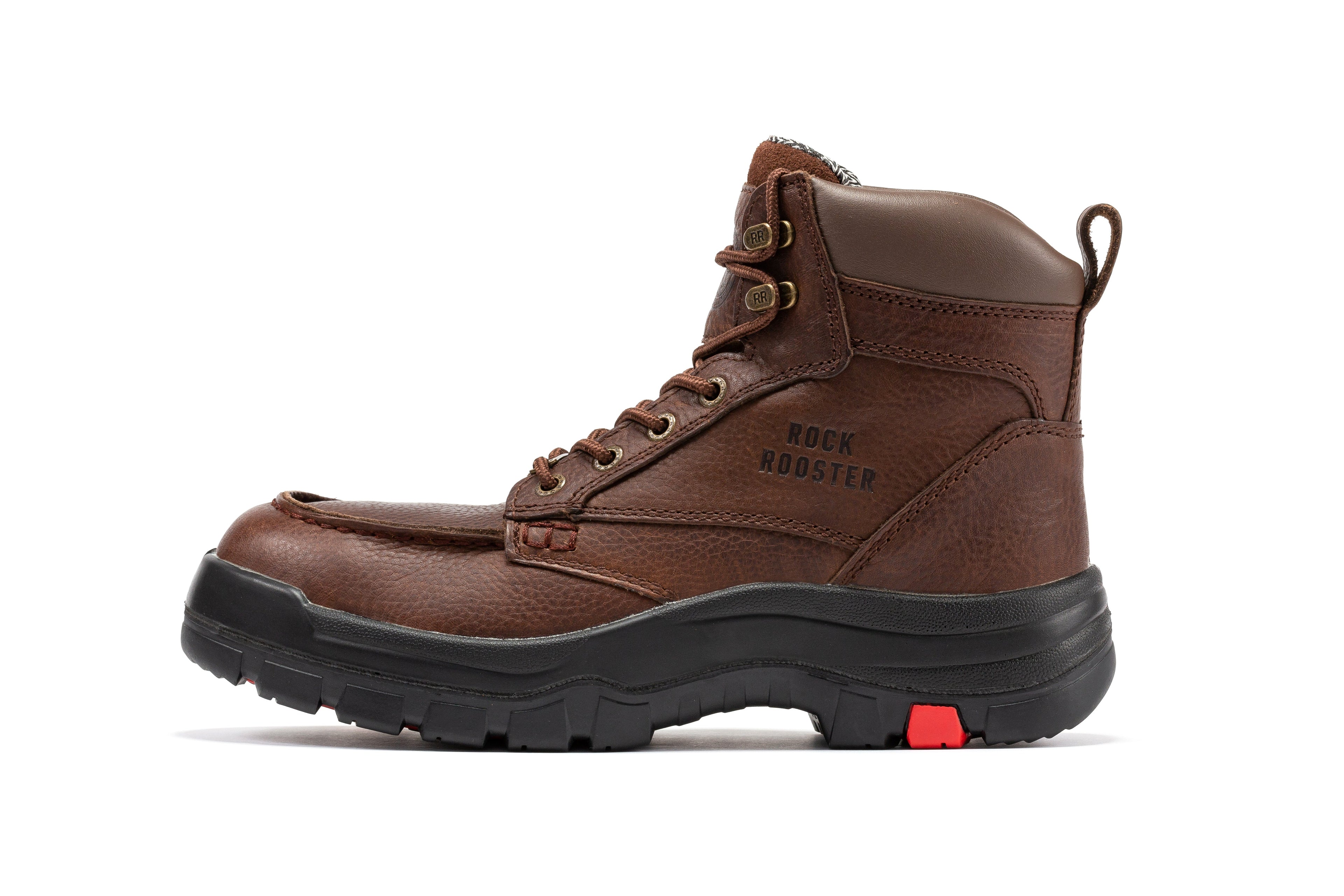 ROCKROOSTER  Zumbro 6 inch Wide Steel Toe, Waterproof Work Boots, Rubber Outsole, EH Protection, ASTM 2413, Work Boots AK372 - WonderingCloth