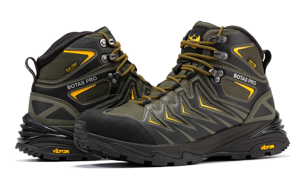 Botas Pro Metallic Green 6 Inch Waterproof Hiking Boots with VIBRAM® Traction Lug Outsole  BP22111 - WonderingCloth
