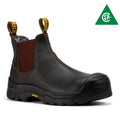 ROCKROOSTER Beaufort Men's Dark Brown 6 inch Composite Toe Pull-on Leather Work Boots VAK631 - WonderingCloth