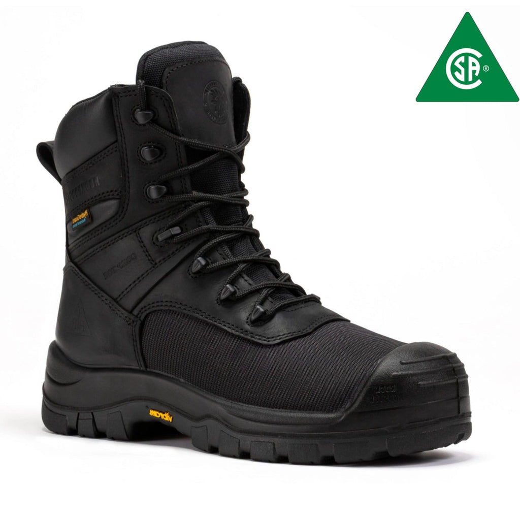 ROCKROOSTER Beaufort Men's Black 8 inch Waterproof Composite Toe Work Boots VAK830 - WonderingCloth