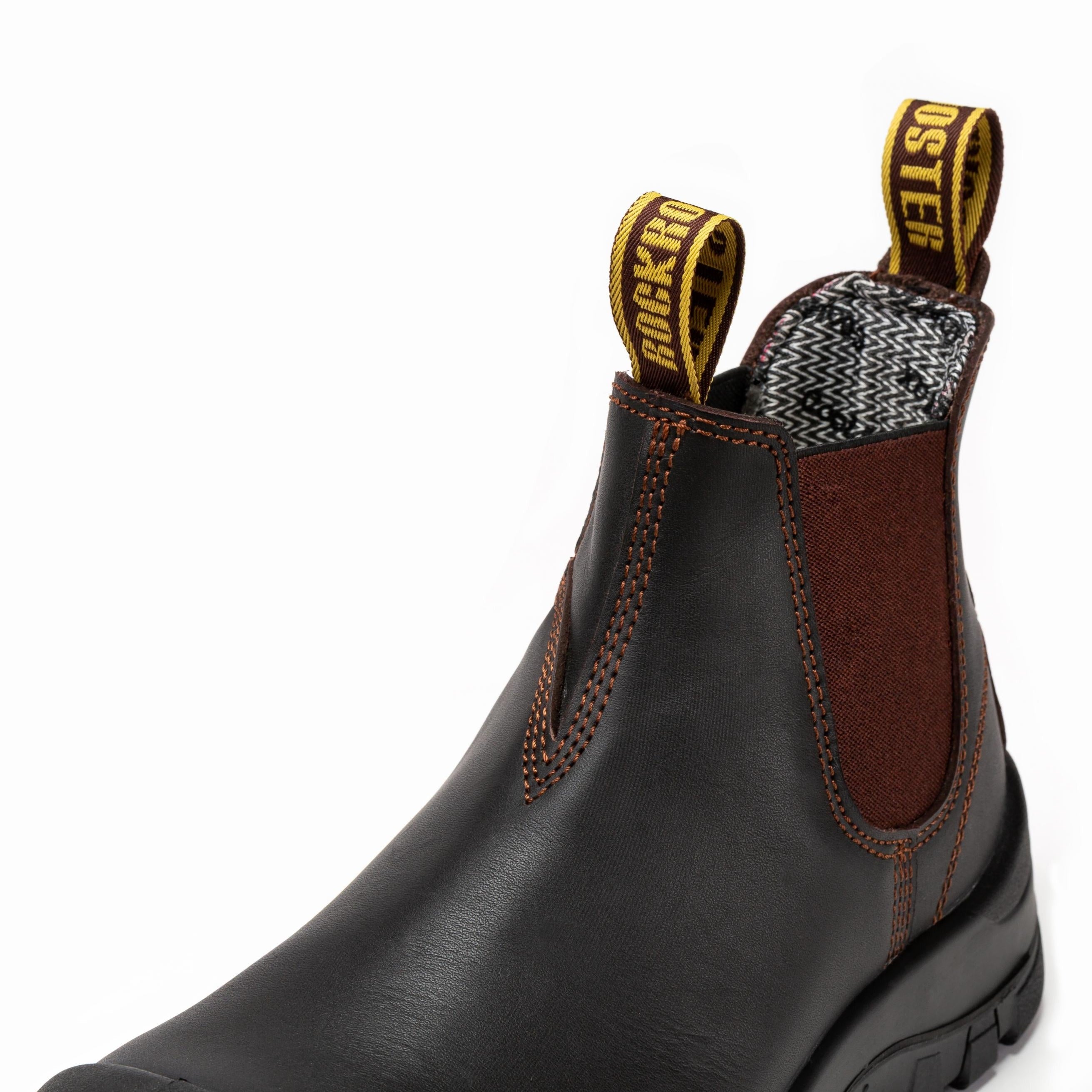 ROCKROOSTER Beaufort Men's Dark Brown 6 inch Composite Toe Pull-on Leather Work Boots VAK631 - WonderingCloth