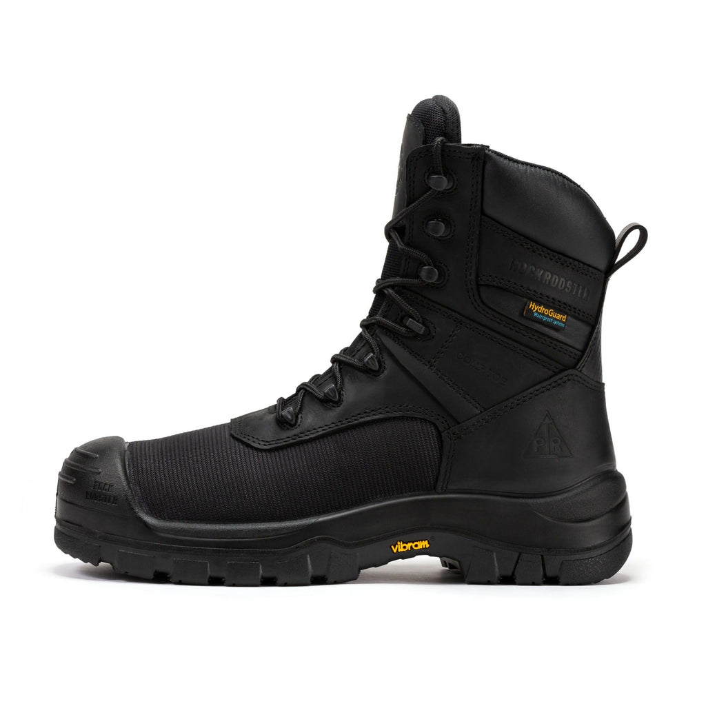 ROCKROOSTER Beaufort Men's Black 8 inch Waterproof Composite Toe Work Boots VAK830 - WonderingCloth