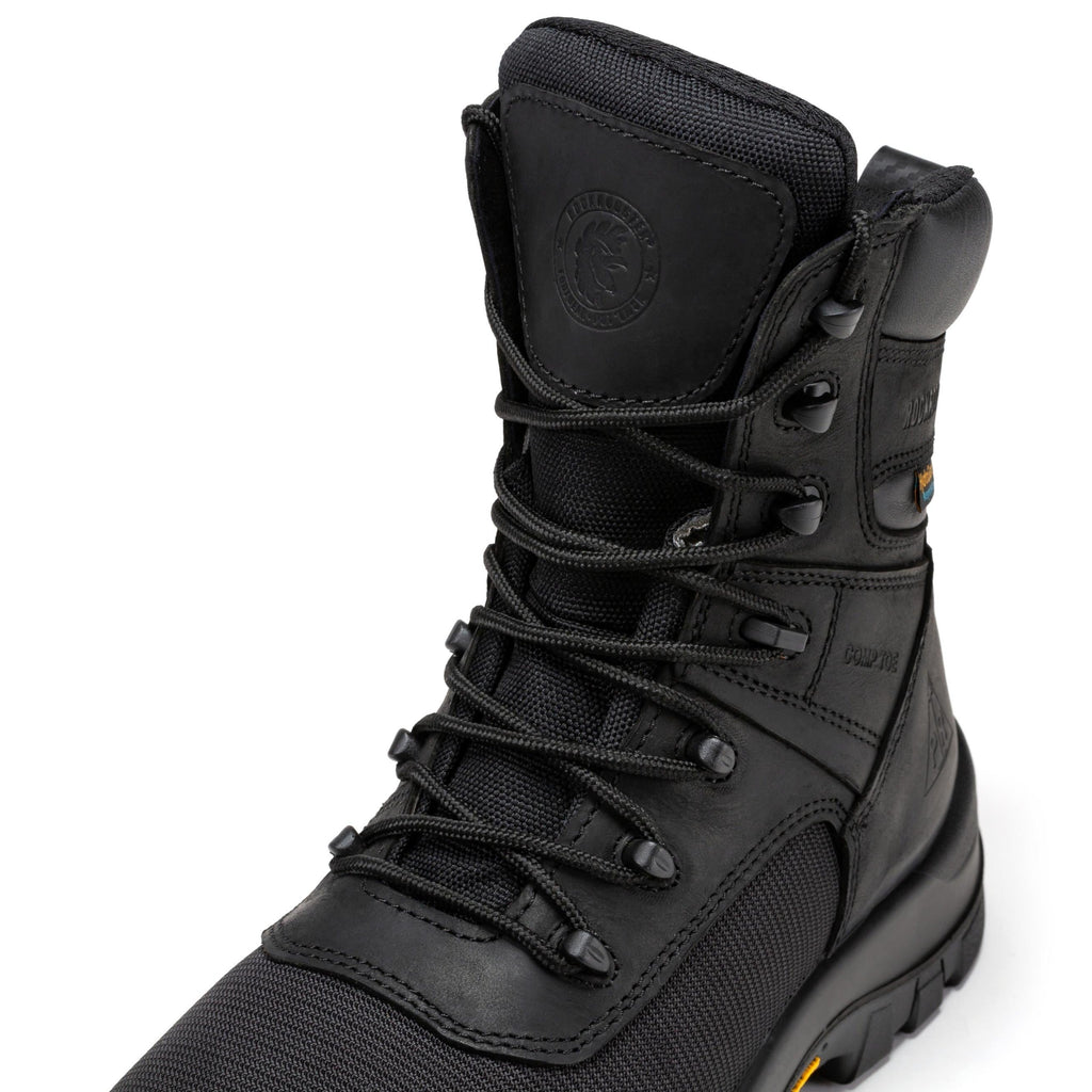 ROCKROOSTER Beaufort Men's Black 8 inch Waterproof Composite Toe Work Boots VAK830 - WonderingCloth