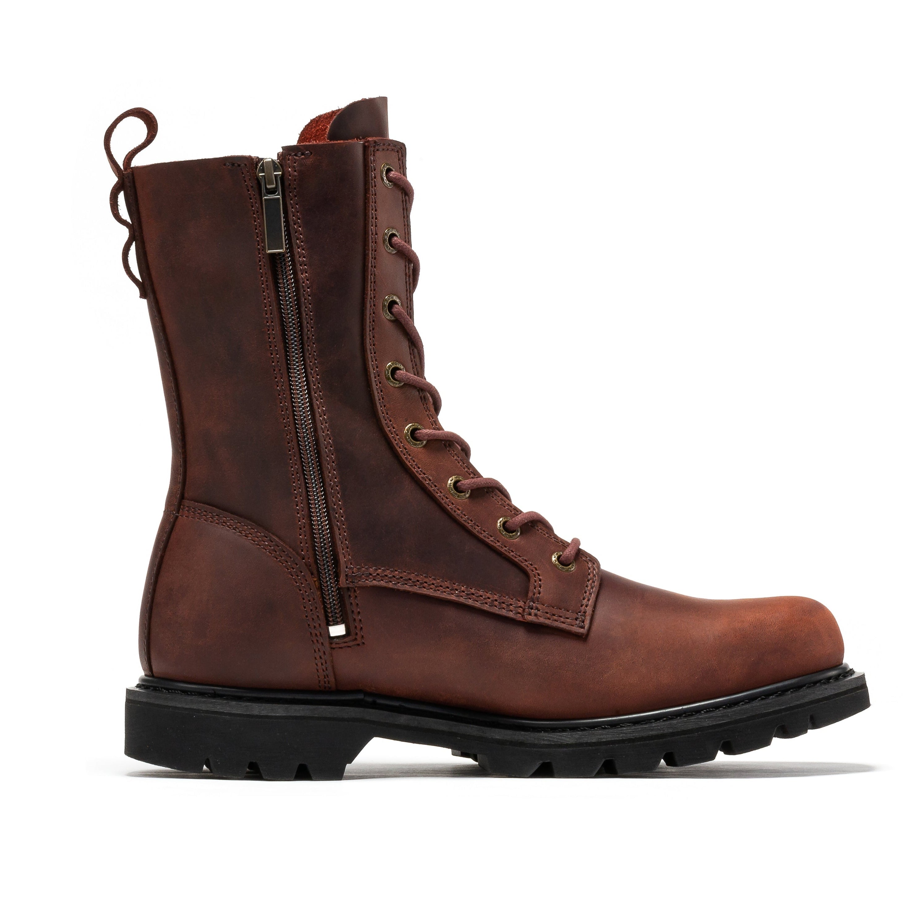 ROCKROOSTER Mantua Men's 8 inch Zip-sided Soft Toe Lug Sole Work Boots SAP130 - WonderingCloth