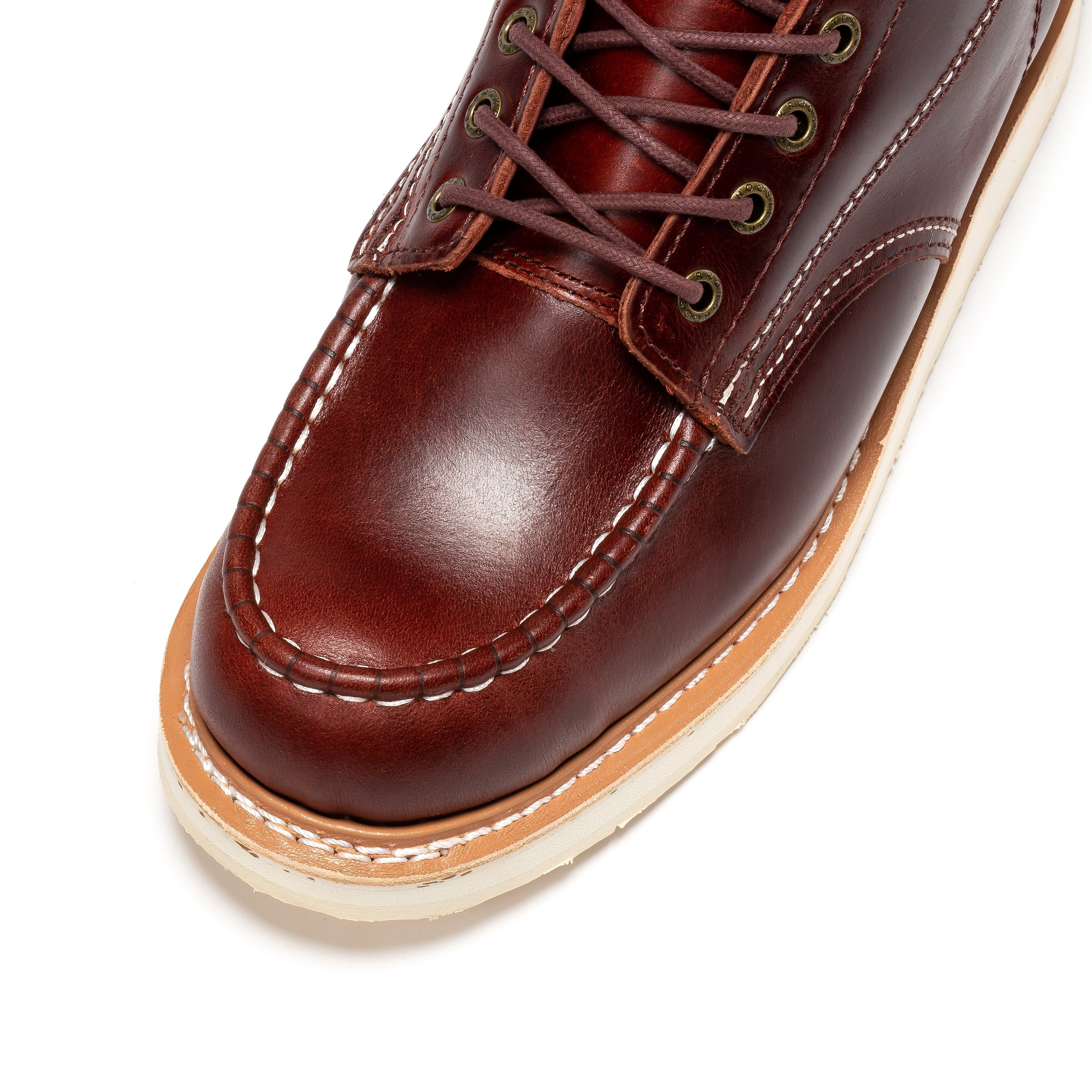ROCKROOSTER Norwood Cherry Brown Men's 6 inch Soft Toe Wedge Work Boots SAP600 - WonderingCloth