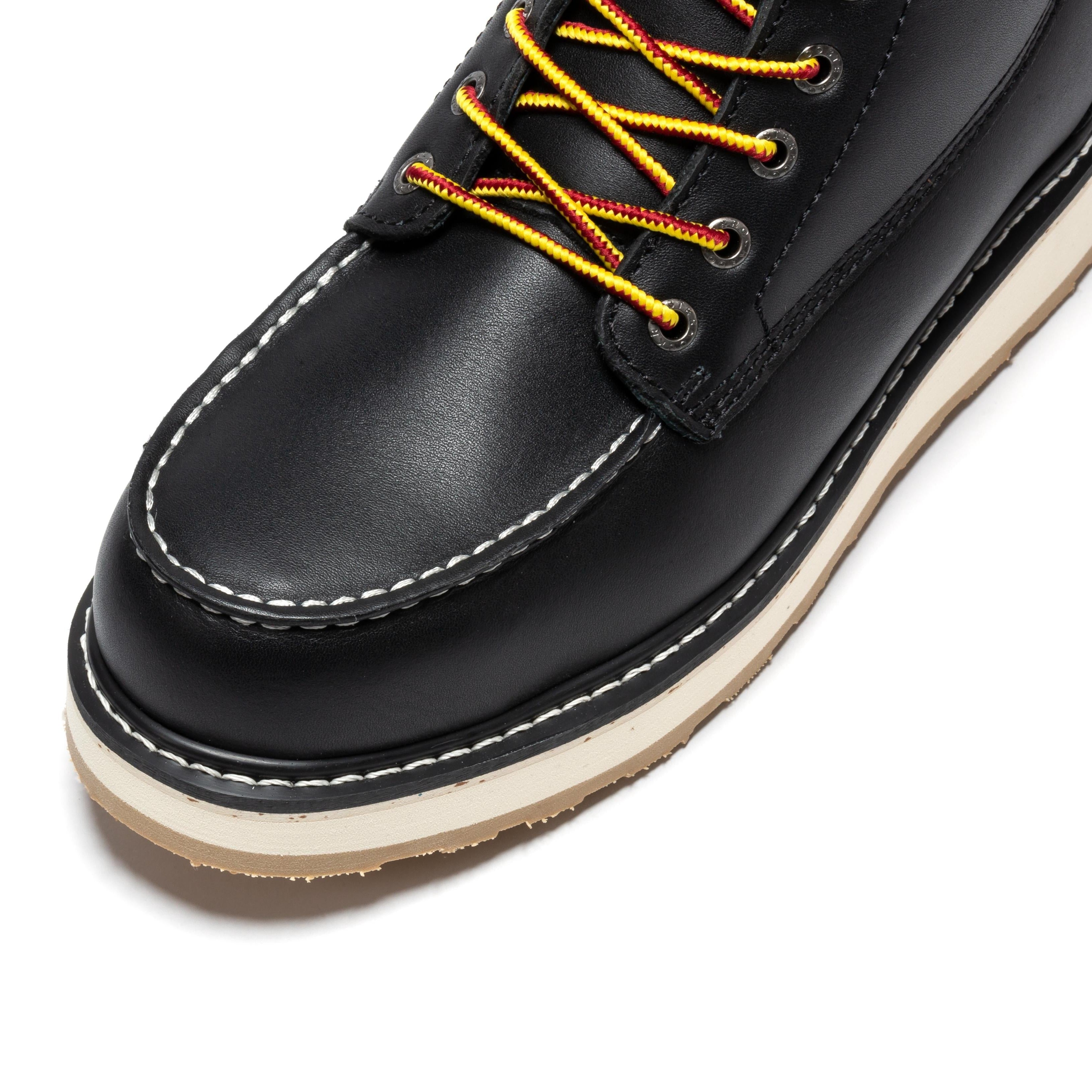 ROCKROOSTER Trinidad Men's 6 inch Black Steel Toe Wedge Work Boots SAP2301 - WonderingCloth