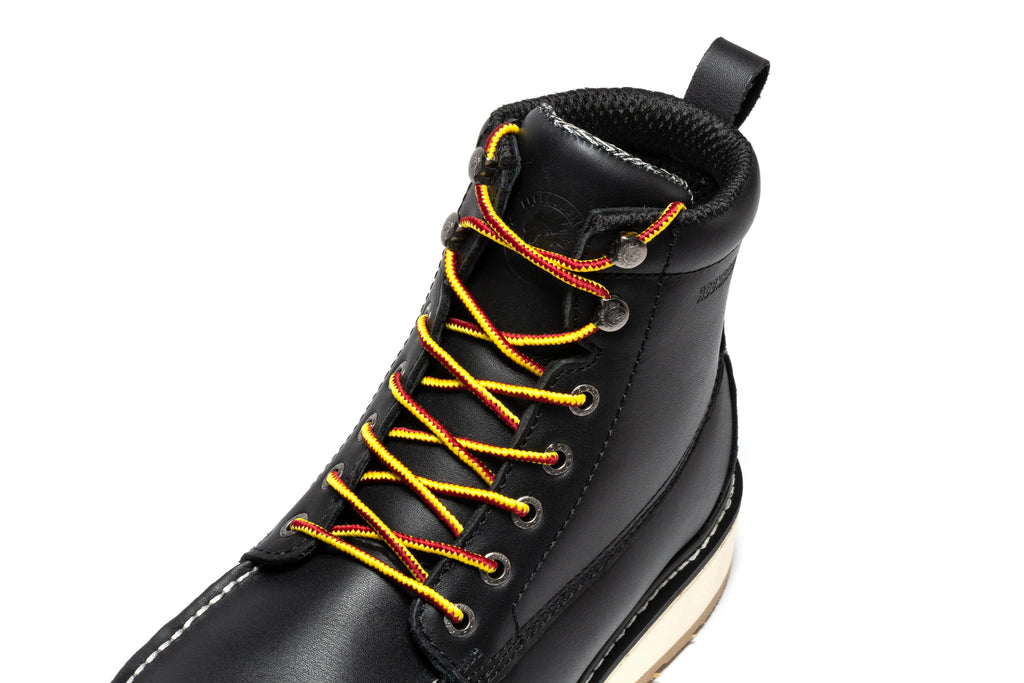 ROCKROOSTER Trinidad Men's 6 inch Black Steel Toe Wedge Work Boots SAP2301 - WonderingCloth