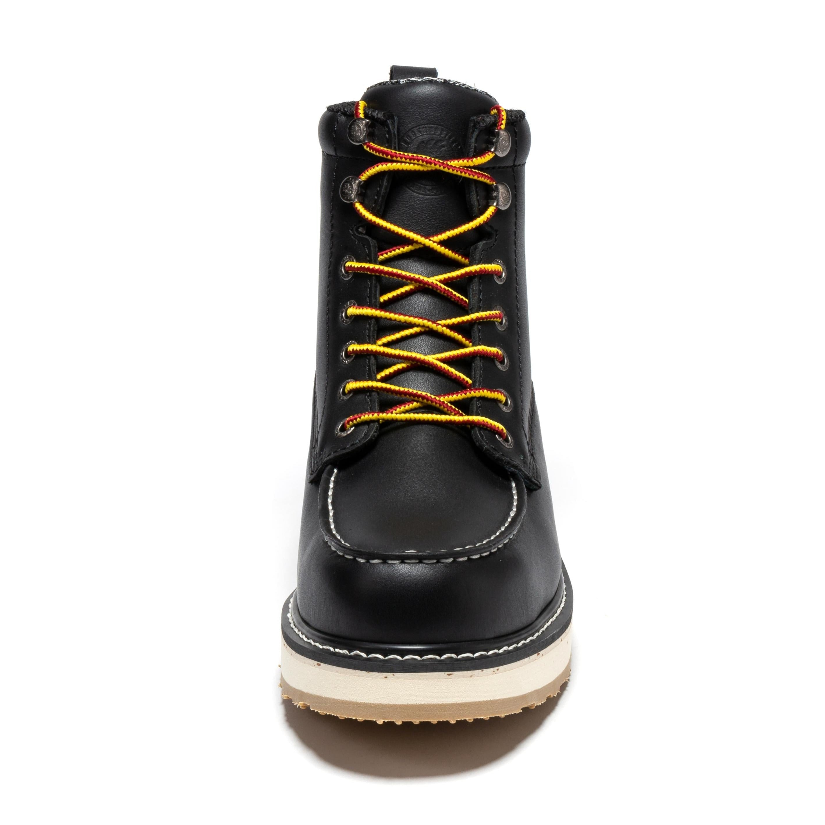 ROCKROOSTER Trinidad Men's 6 inch Black Steel Toe Wedge Work Boots SAP2301 - WonderingCloth