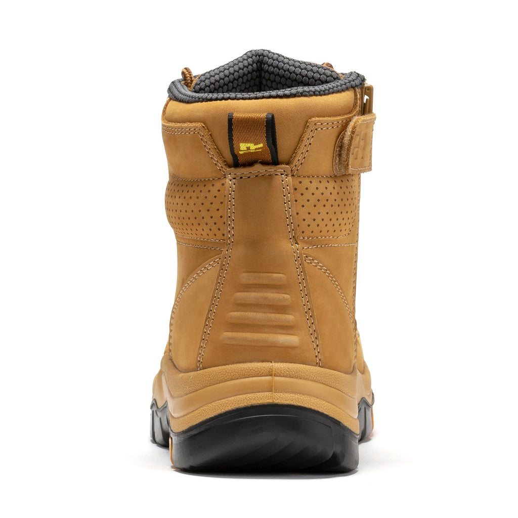 ROCKROOSTER Madison Tan 6 inch Zip-sided Steel Toe Leather Work Boots AK052 - WonderingCloth