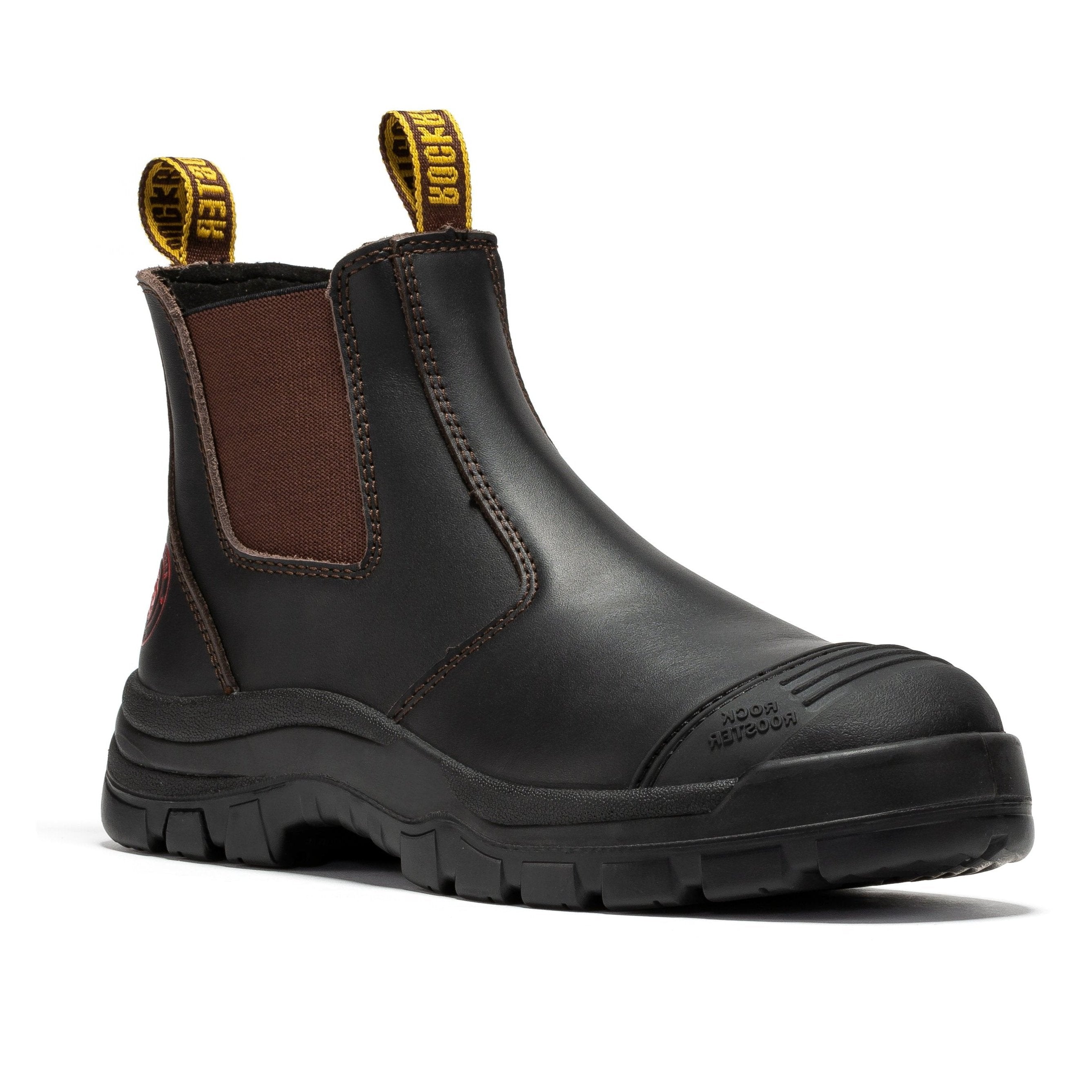ROCKROOSTER Bakken Dark Brown 6 inch Pull on Leather Work Boots AK229 - WonderingCloth